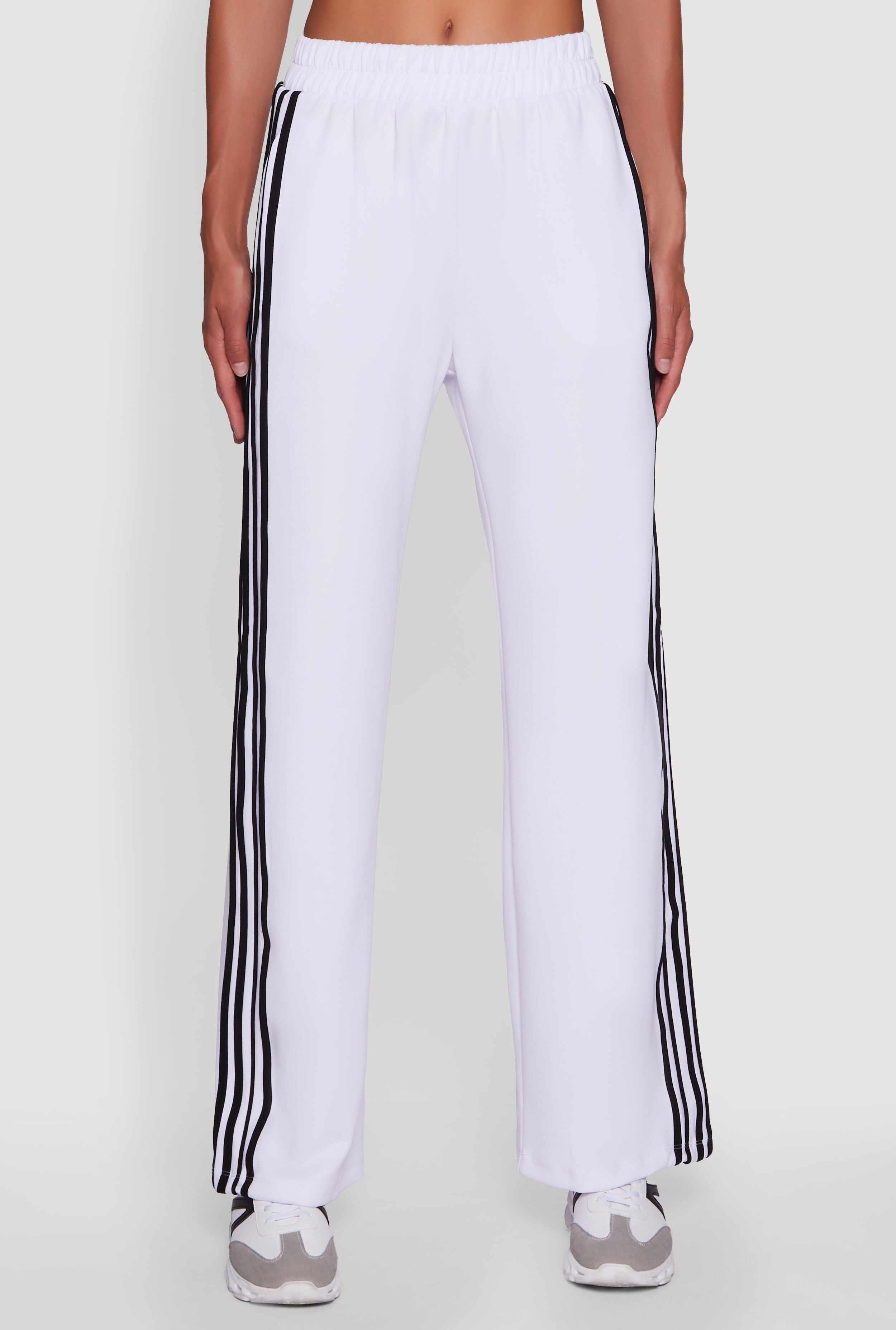 Contrast Trim Wide Leg Track Pants