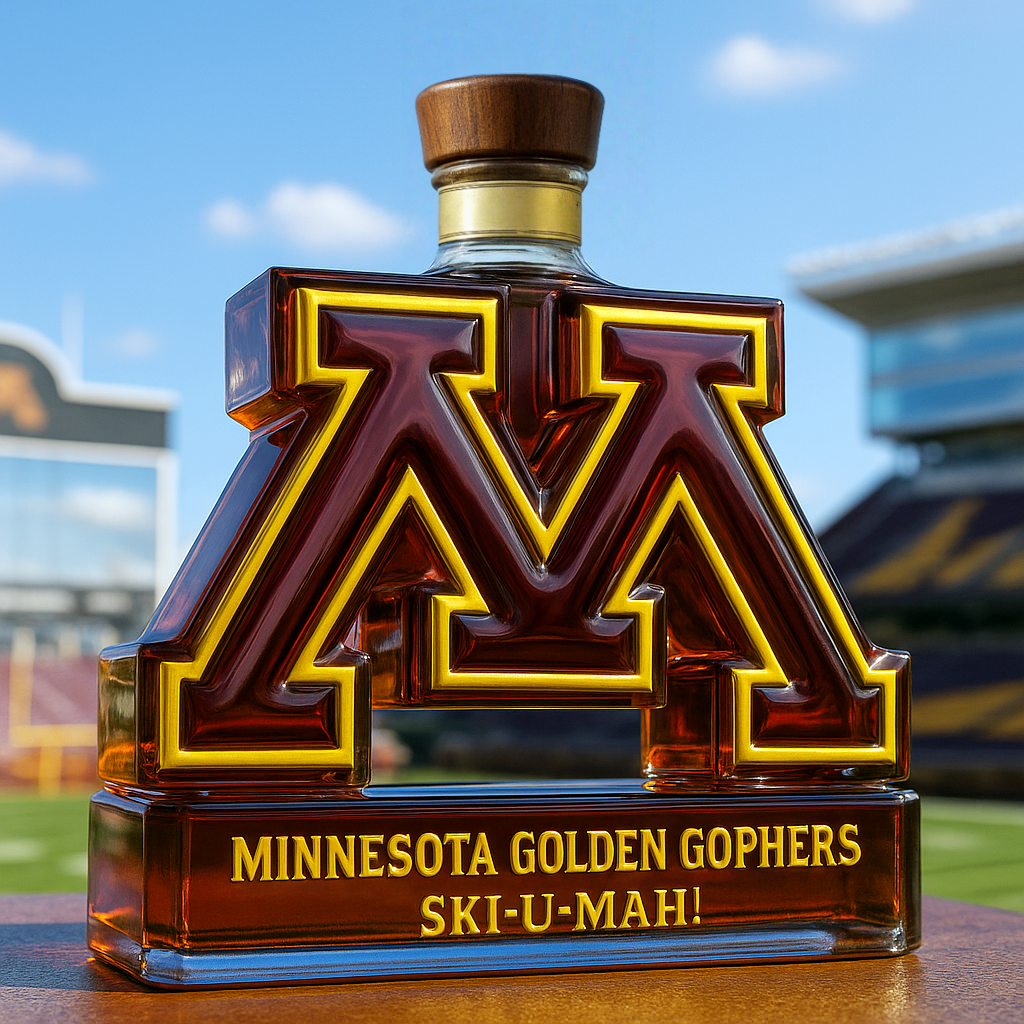 Minnesota Golden Gophers Limited-Edition Whiskey Bottle