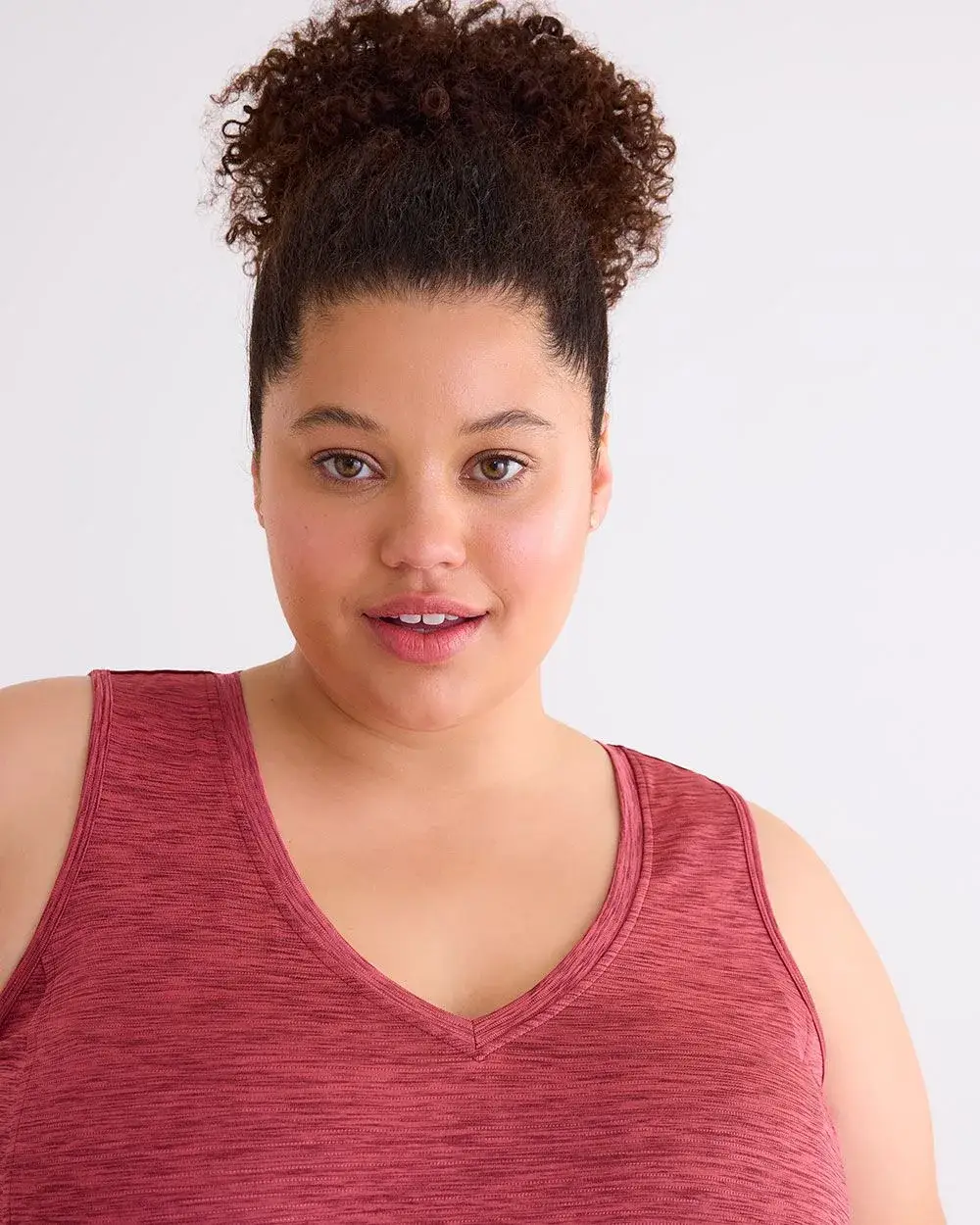 Heather V-Neck Swing Tank Top - Active Zone