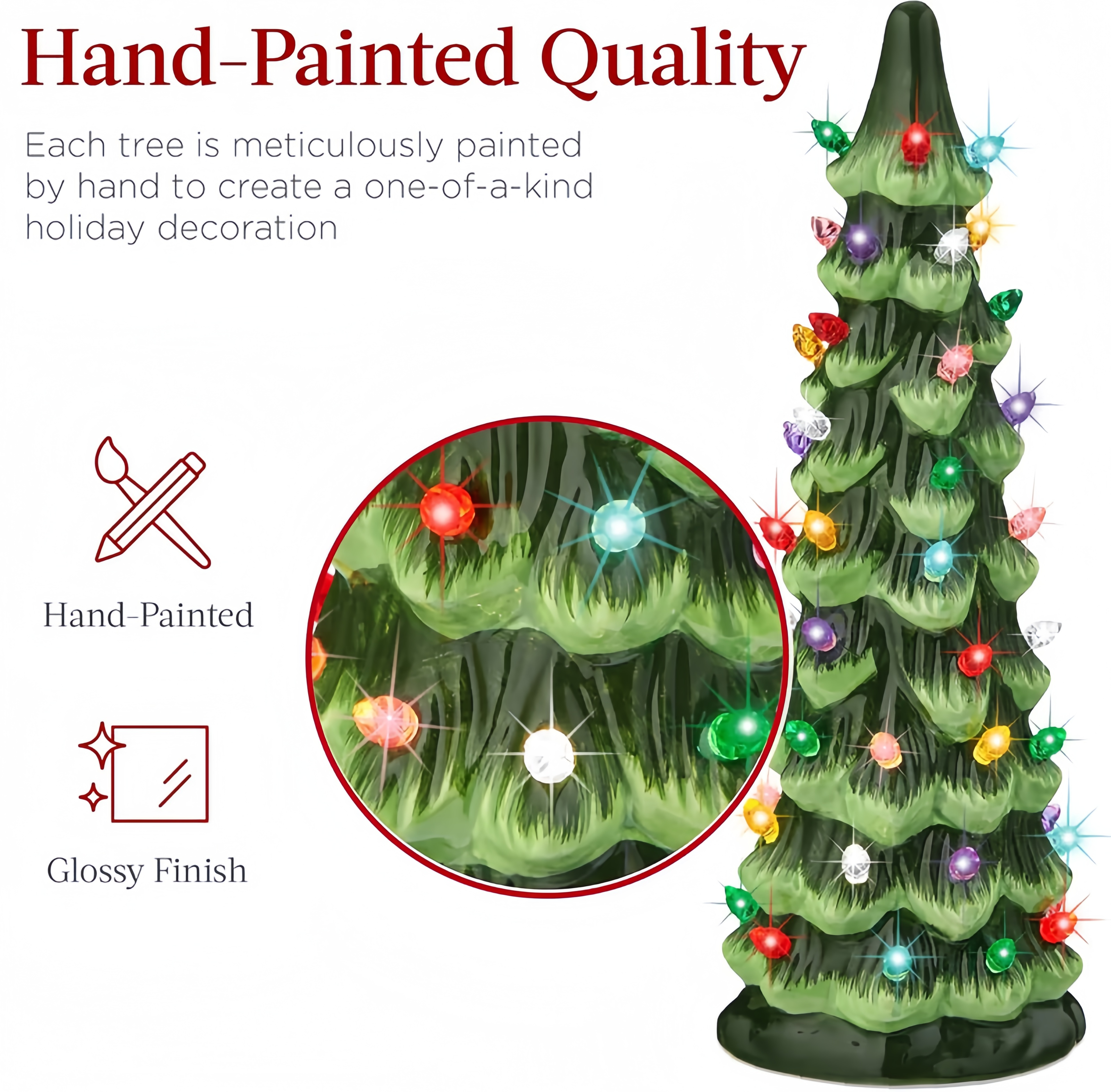 HOT SALE – 49% OFF🎁🎄Retro Hand-Painted Tabletop Christmas Trees with Timer (⏰Limited Quantities Available)