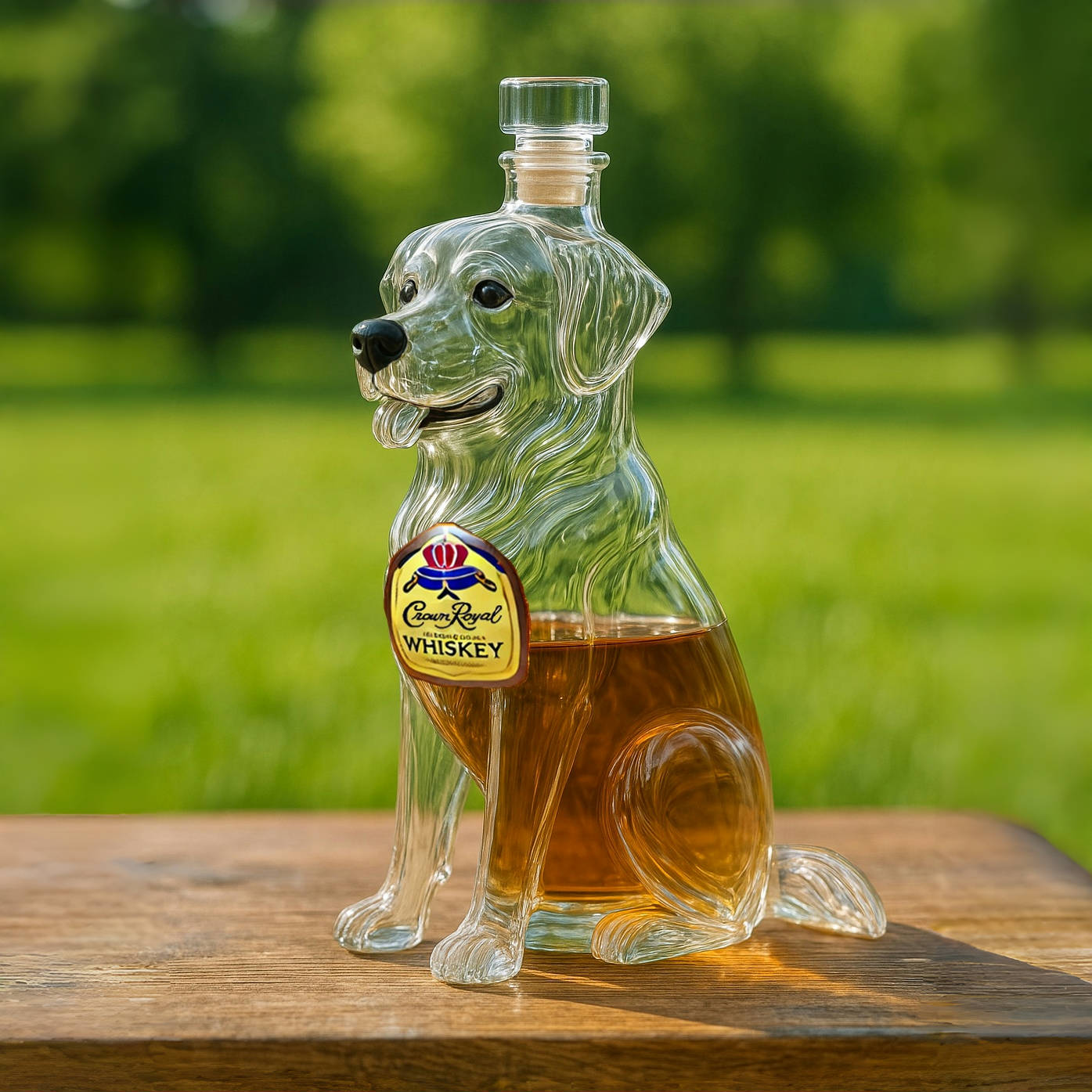 Golden Retriever Whiskey Bottle