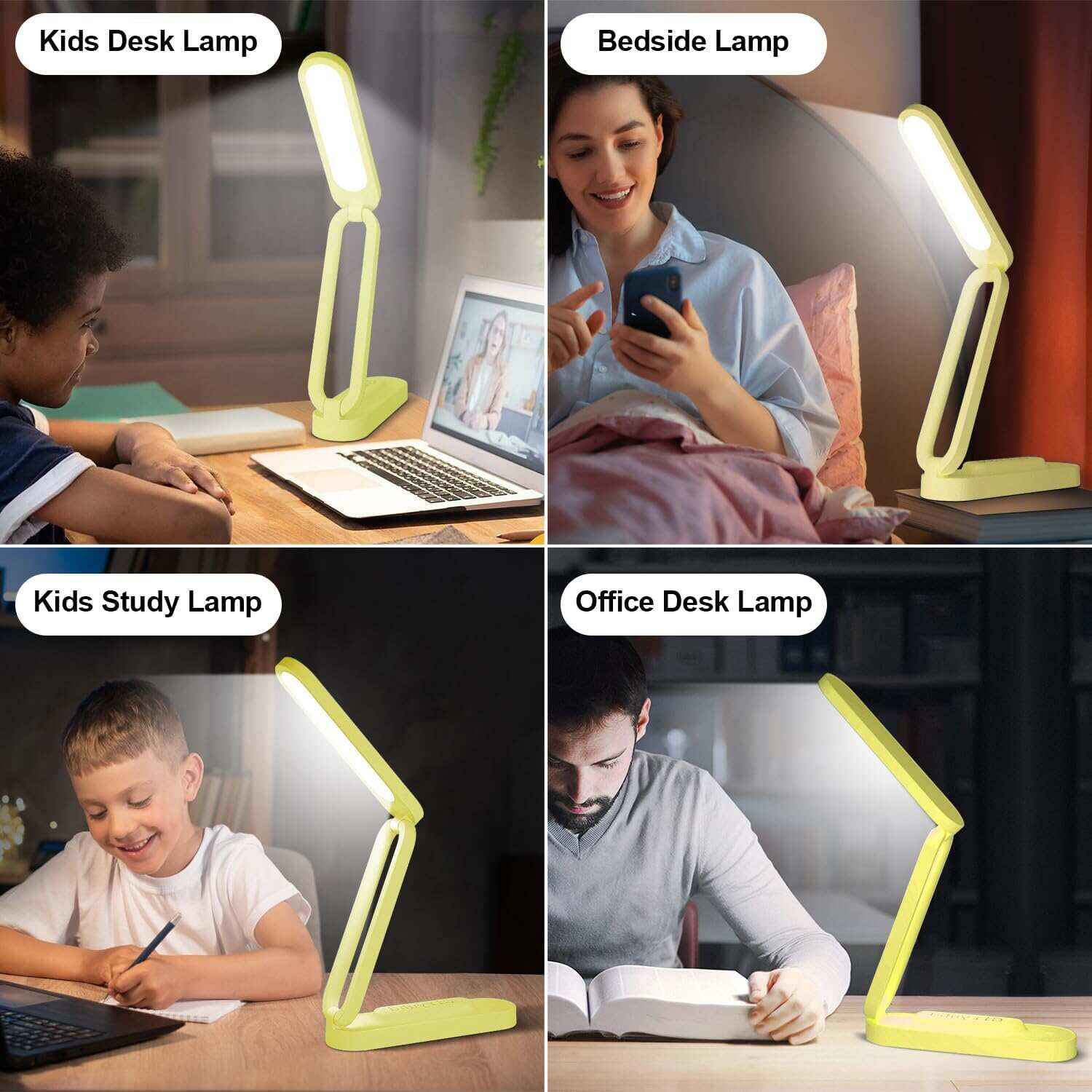LED Desk Lamp for Office Home & Battery Operated Lamp Rechargeable Lamp Foldable & Portable Light, LED Desk Light Strip, 3 Brightness Dimmable Small Desk Lamp Wireless Reading Lamp