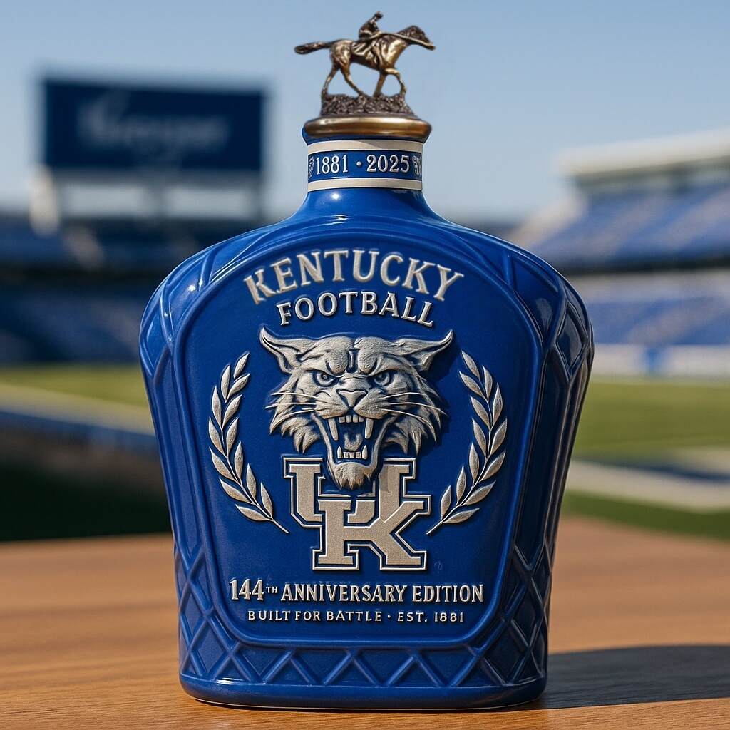 UK Wildcats Football 144th Anniversary Whiskey Bottle