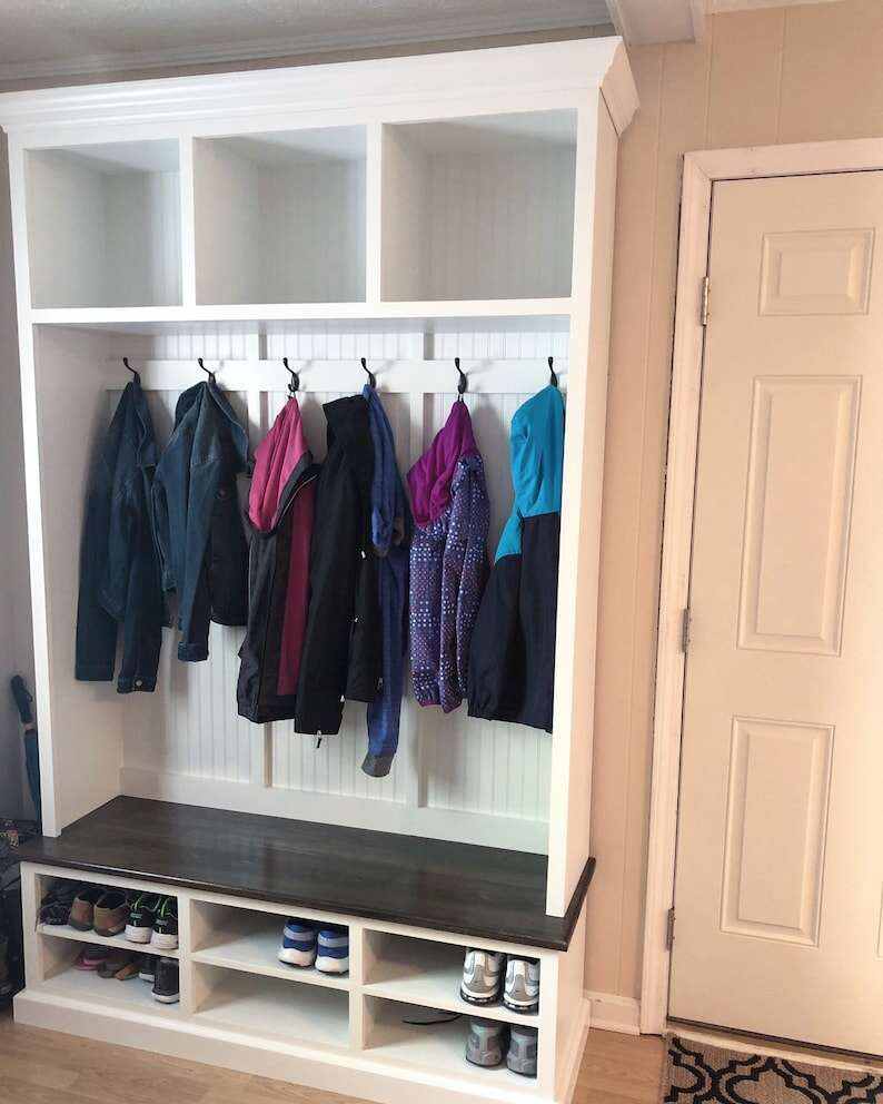 MORAGA 3-section entryway mudroom bench