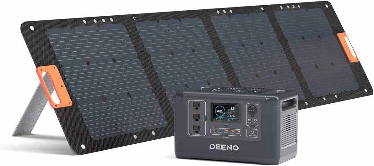 DEENO Portable Power Station X1500, 1036Wh LiFePO4 (LFP) Battery, 1500W(Peak 3000W) Solar Generator (Solar Panel Optional) for Camping RVs Home Use Emergency Travel