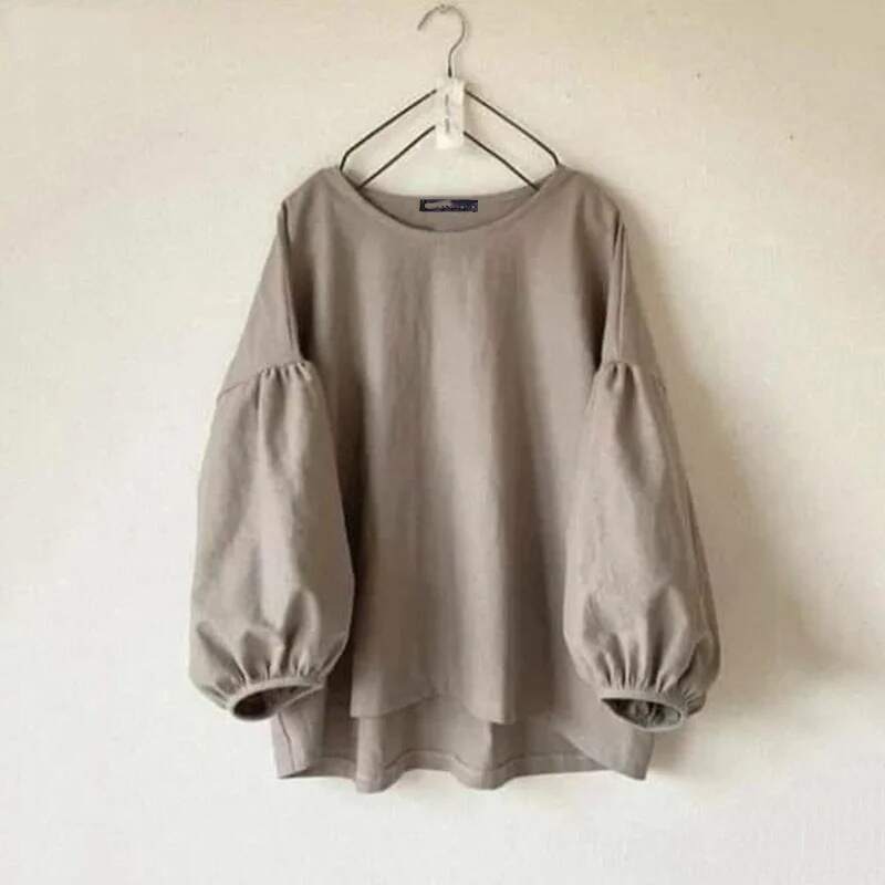 🔥Summer Arrivals🌟Women's casual round neck long sleeve loose retro shirt