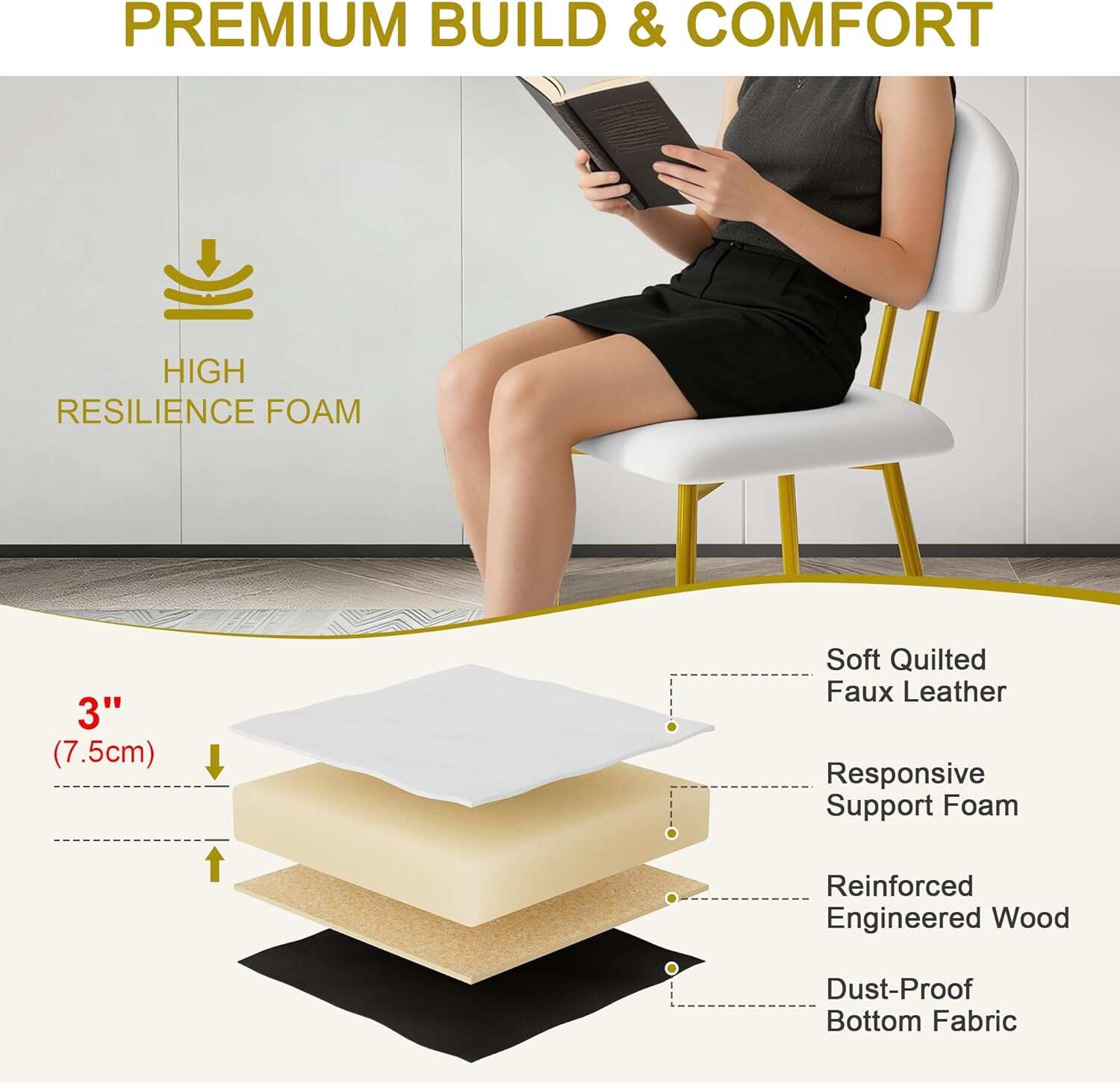 VECELO Dining Chairs Set of 2