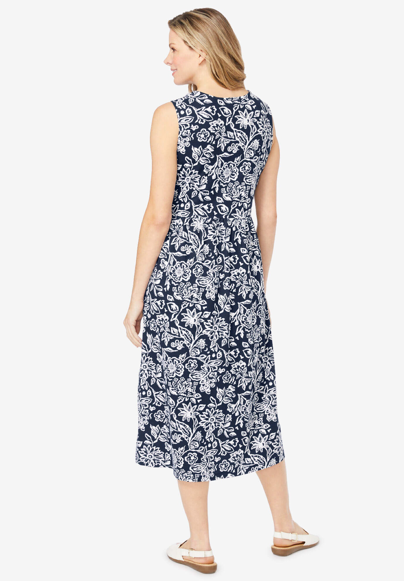 Sleeveless Button Front Dress