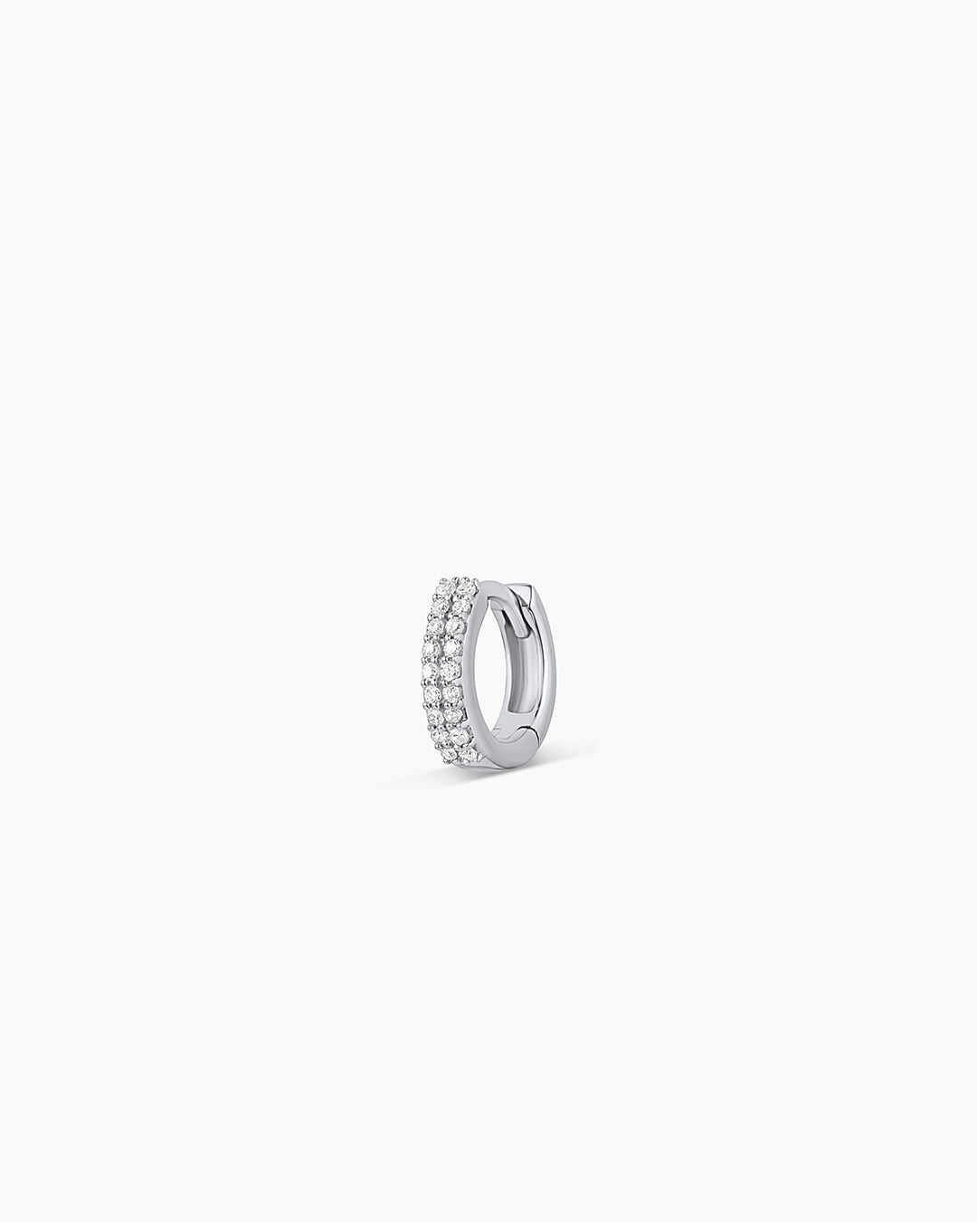 Diamond Double Down Single Huggie