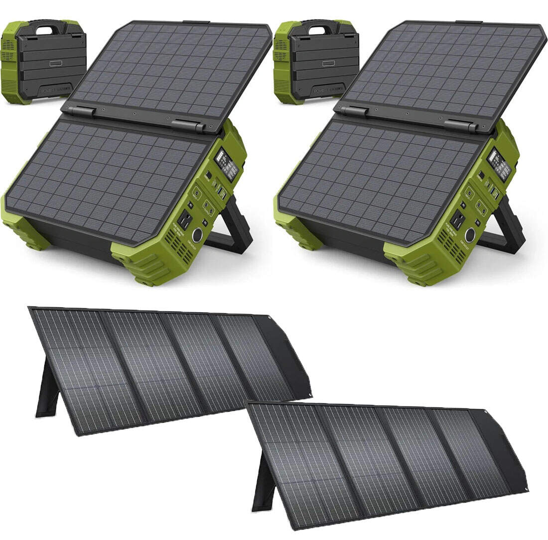 Spring Sale💥Last Day Buy 1 Get 1 Free💥Portable Power Station with Built-in Solar Panel