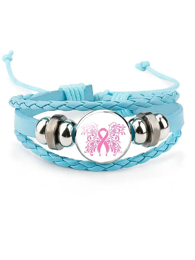 Weaving Pink Ribbon Bracelet (scalable)