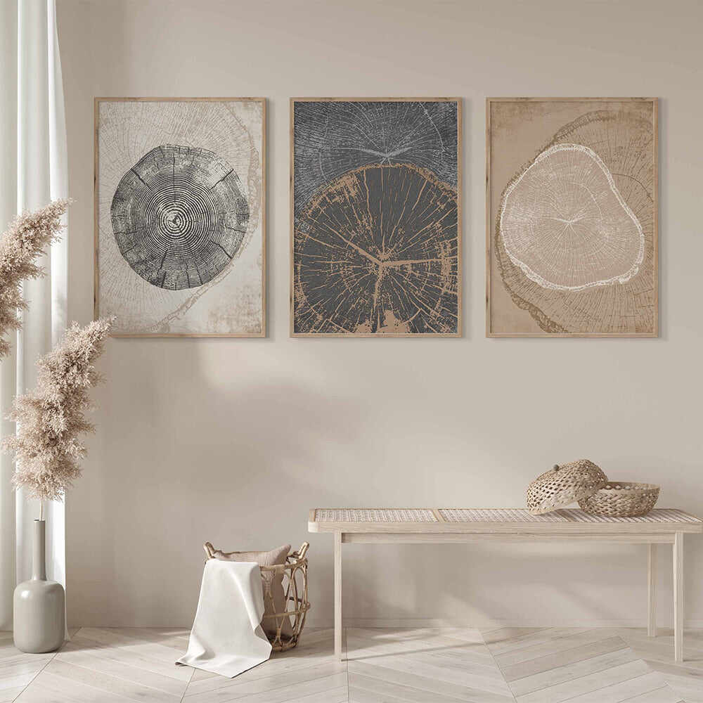 Beige Tree Ring Wall Art