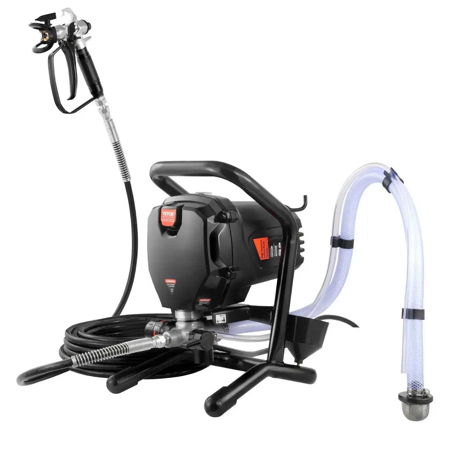 3000PSI High Pressure Airless Paint Sprayer, 750W Handheld Painting Machine with Hose, Stand Type Paint Gun for Interior Exterior Wall Furniture Fences