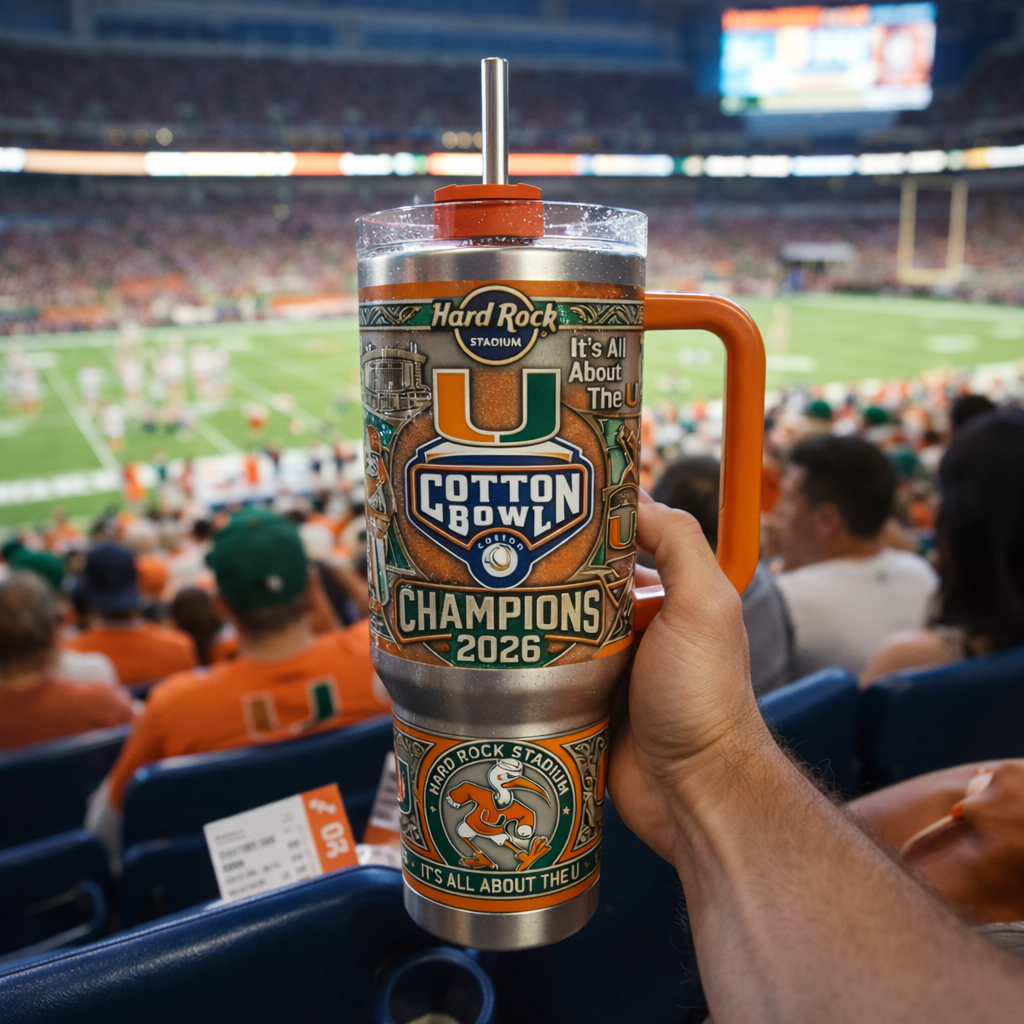 Hurricanes Champions 2026 Cotton Bowl Victory Tumbler