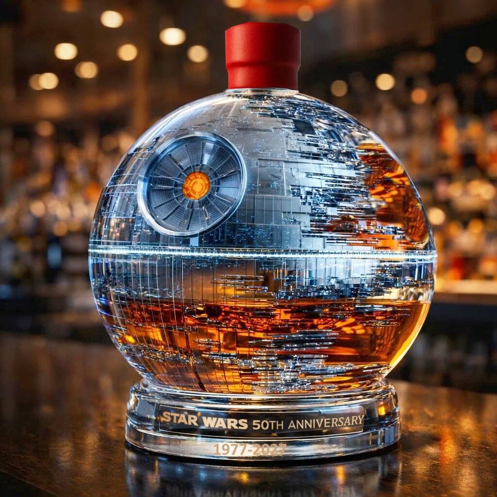 Star Wars 50th Anniversary Death Star Whisky Bottle