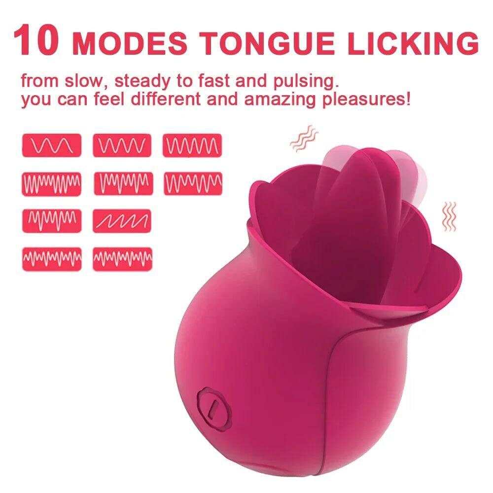 Rose Clit Sucker & G-Spot Vibrator: Tongue Licking Masturbator
