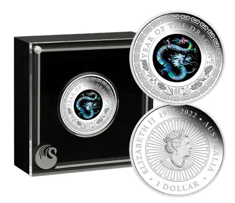 2024 Australia Opal Series Lunar Year of the Dragon 1oz Silver Proof $1 Coin