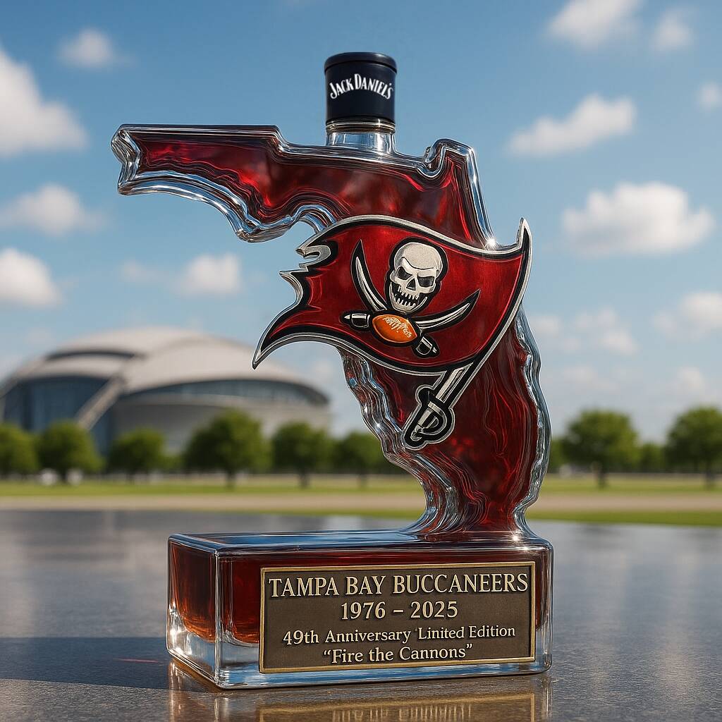 Tampa Bay Buccaneers 49th Anniversary Whiskey Bottle