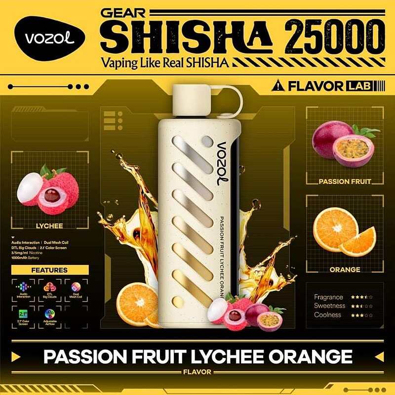 Vozol Gear Shisha 25K Puffs Disposable Vape|Dual Power Mode with Adjustable Airflow