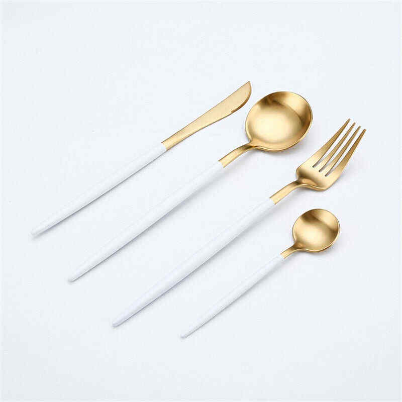 Rose Gold Tableware Set Stainless Steel Cutlery Set Western Food Tableware Luxury Fork Teaspoon Knife Cutlery Set fork spoon