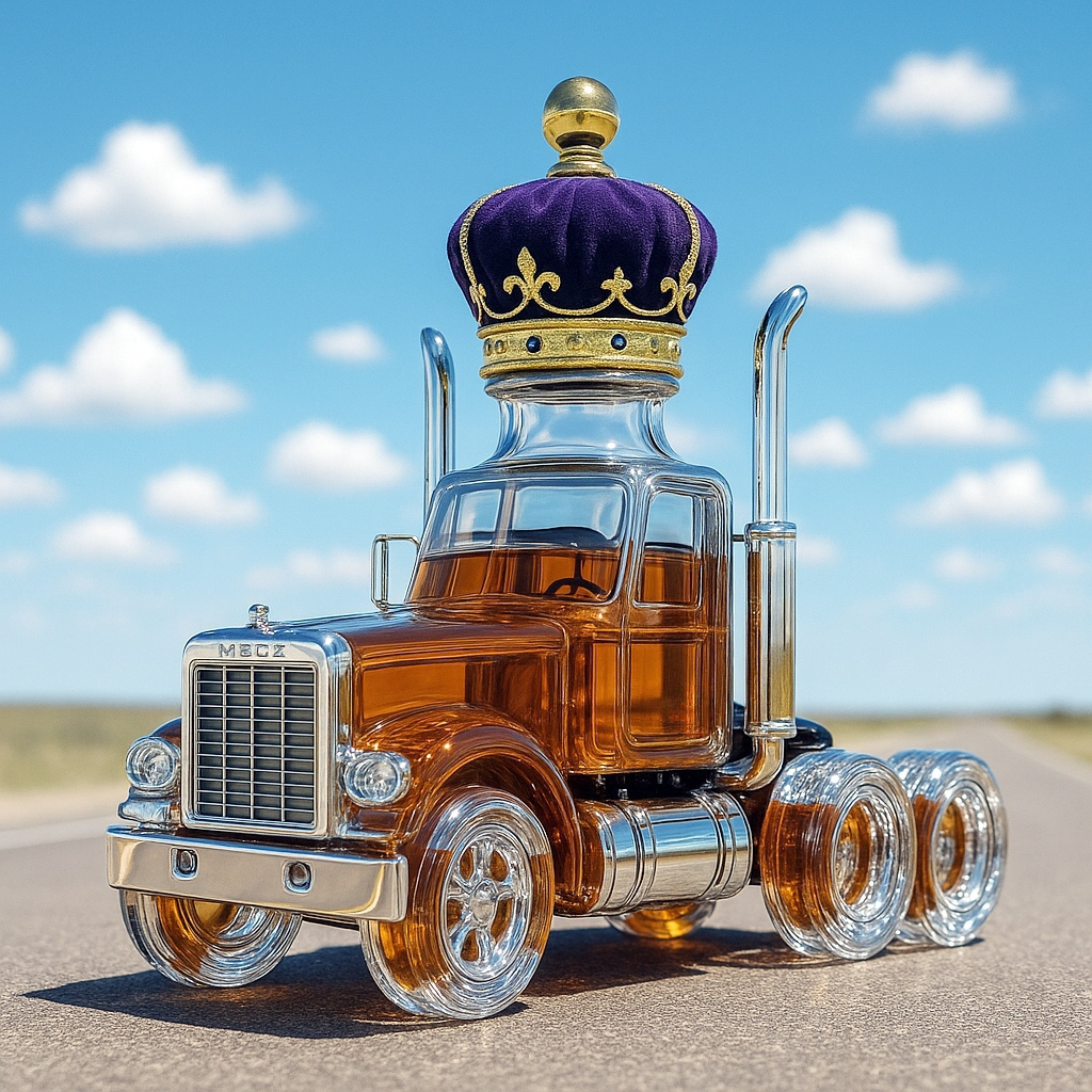 1980s Mack Super-Liner II Whiskey Bottle