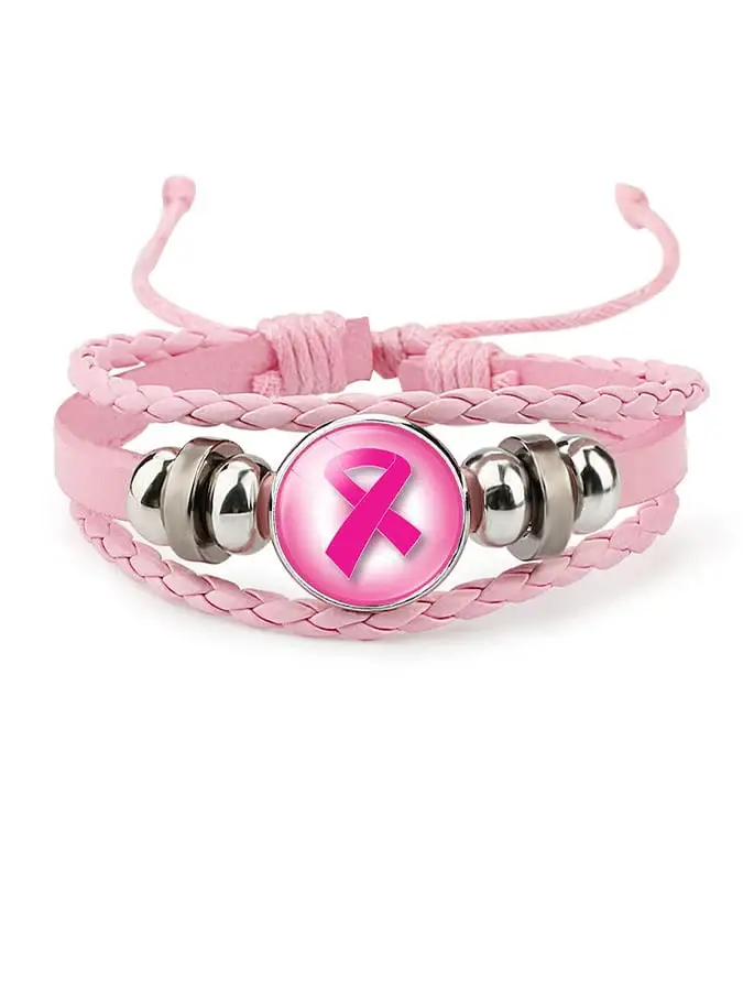 Weaving Pink Ribbon Bracelet (scalable)