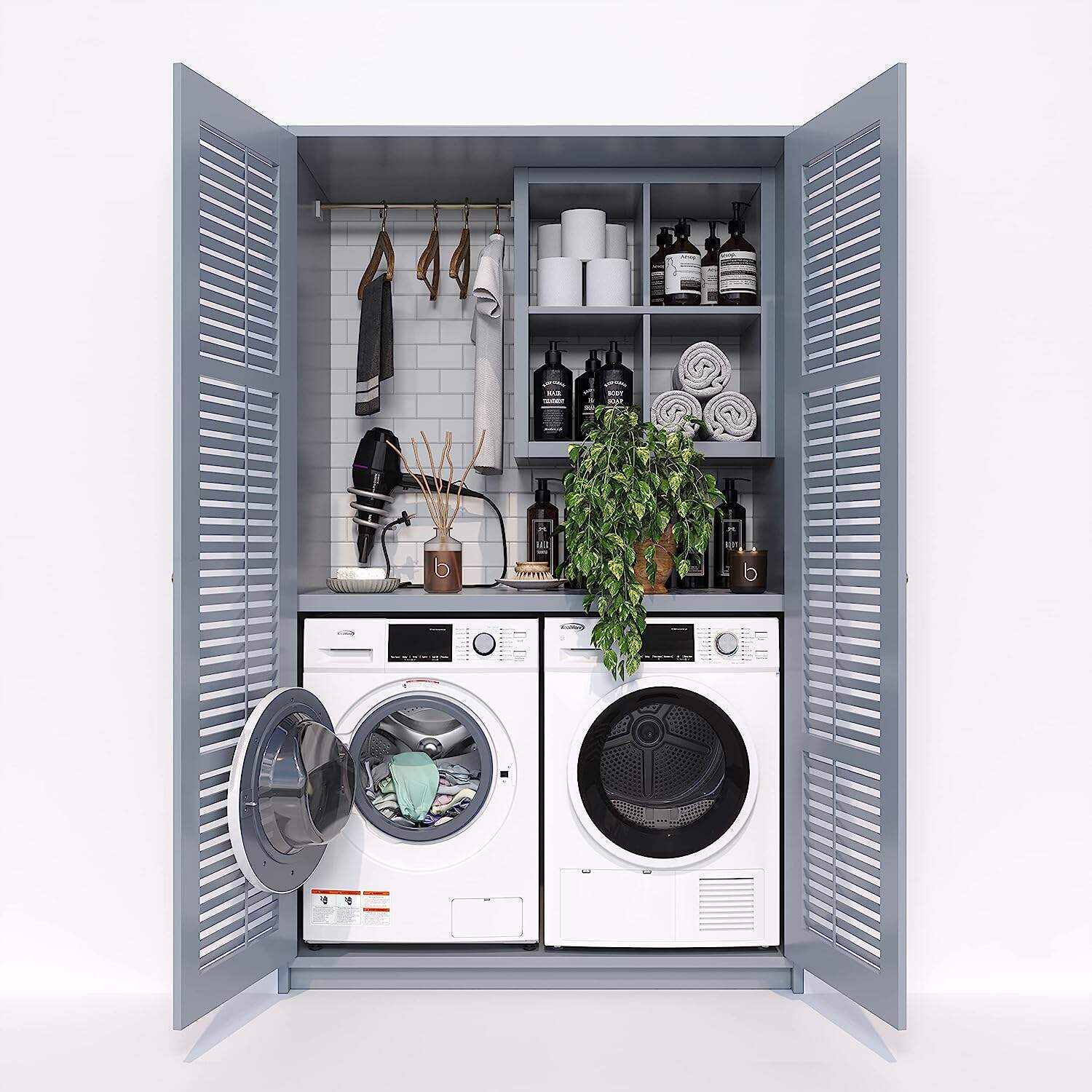 Front Load Machine, 2.7 Cu. Ft, Space Saving Unit with 20-Minute Quick, 12 Washing Cycles, Quiet Inverter Motor [120V], Medium (24