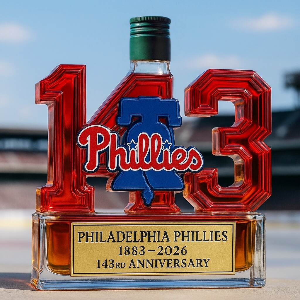 Philadelphia Phillies 143rd Anniversary Whiskey Bottle