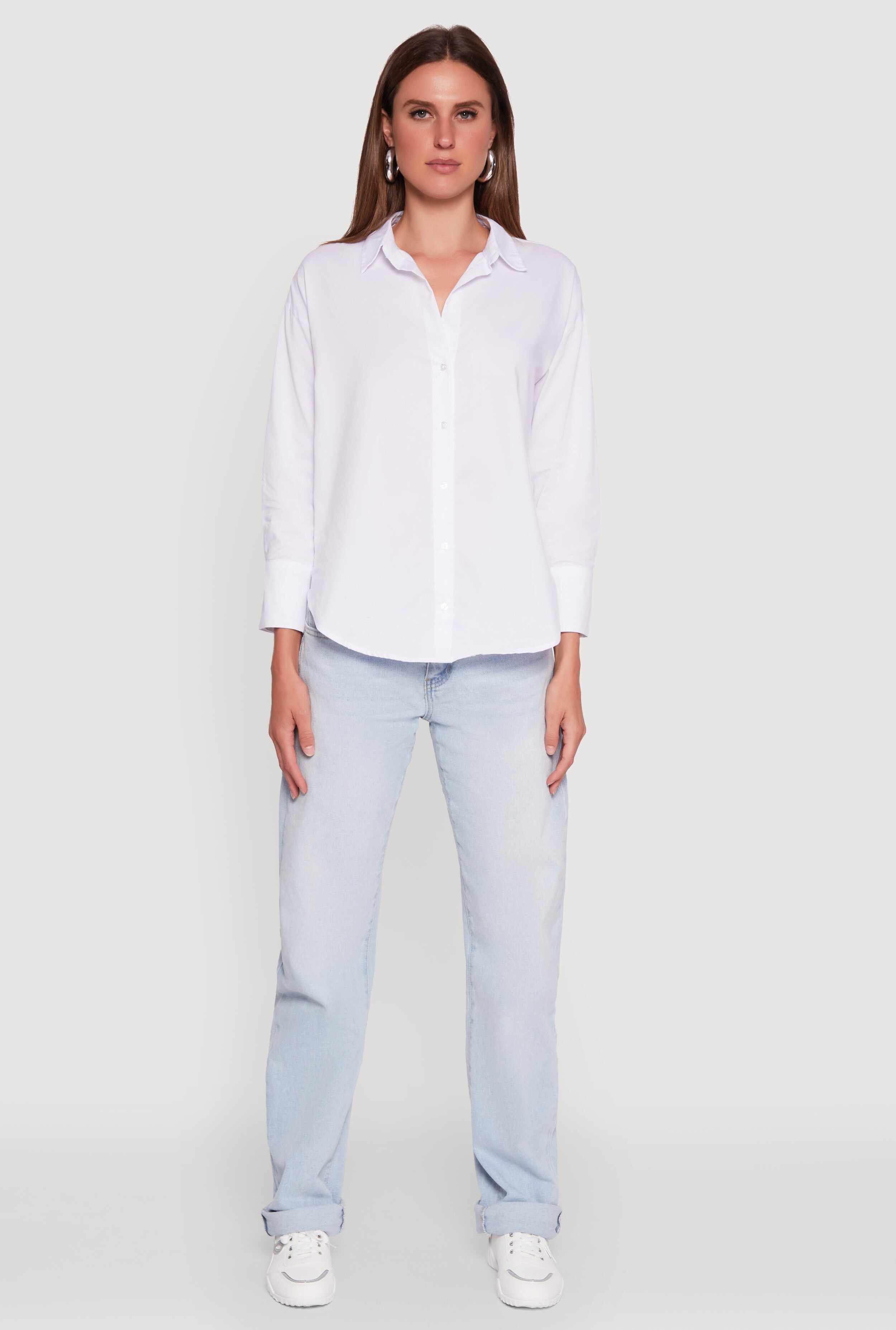 Classic Fit Button Front Long Sleeve Shirt