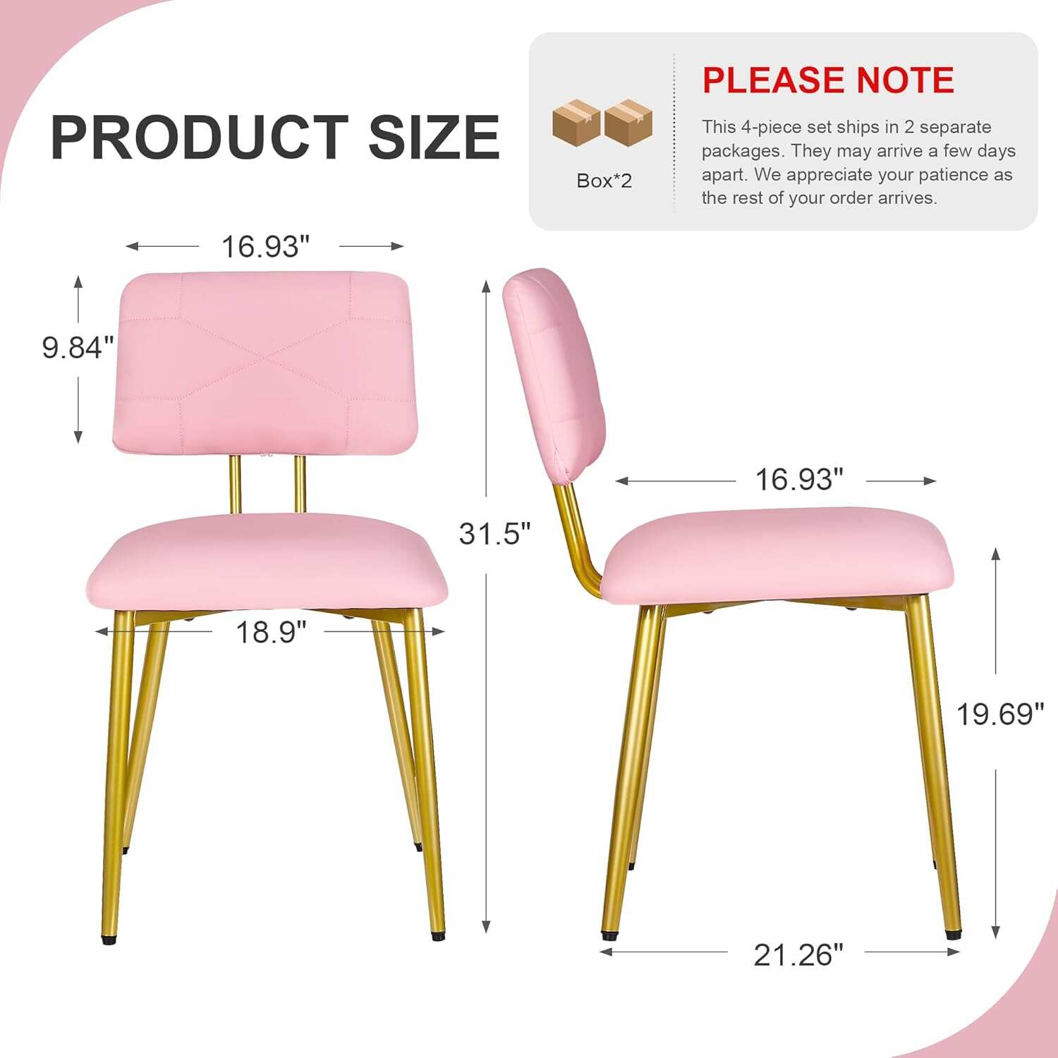 VECELO Dining Chairs Set of 2