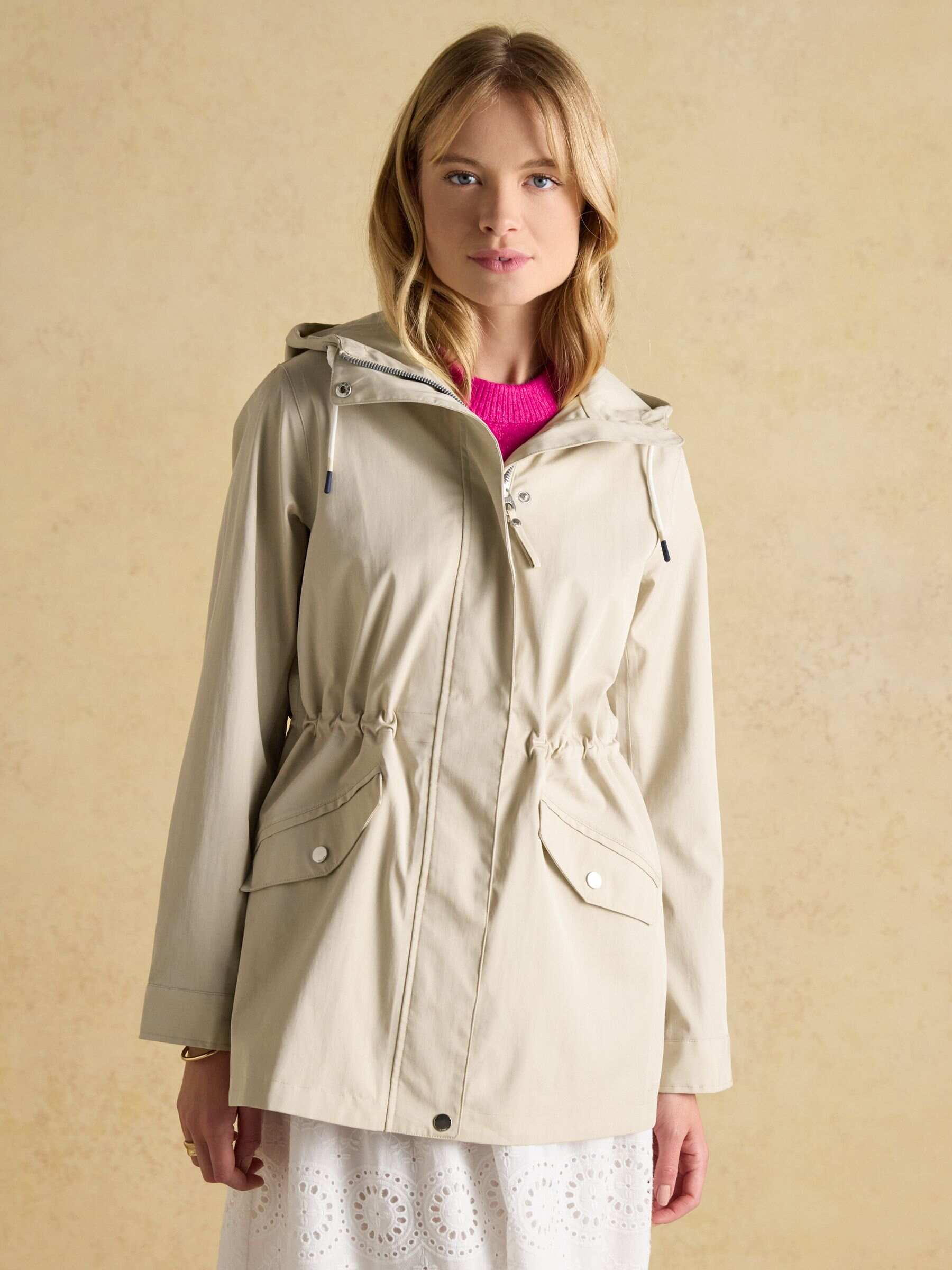 Portwell Beige Waterproof Raincoat With Hood
