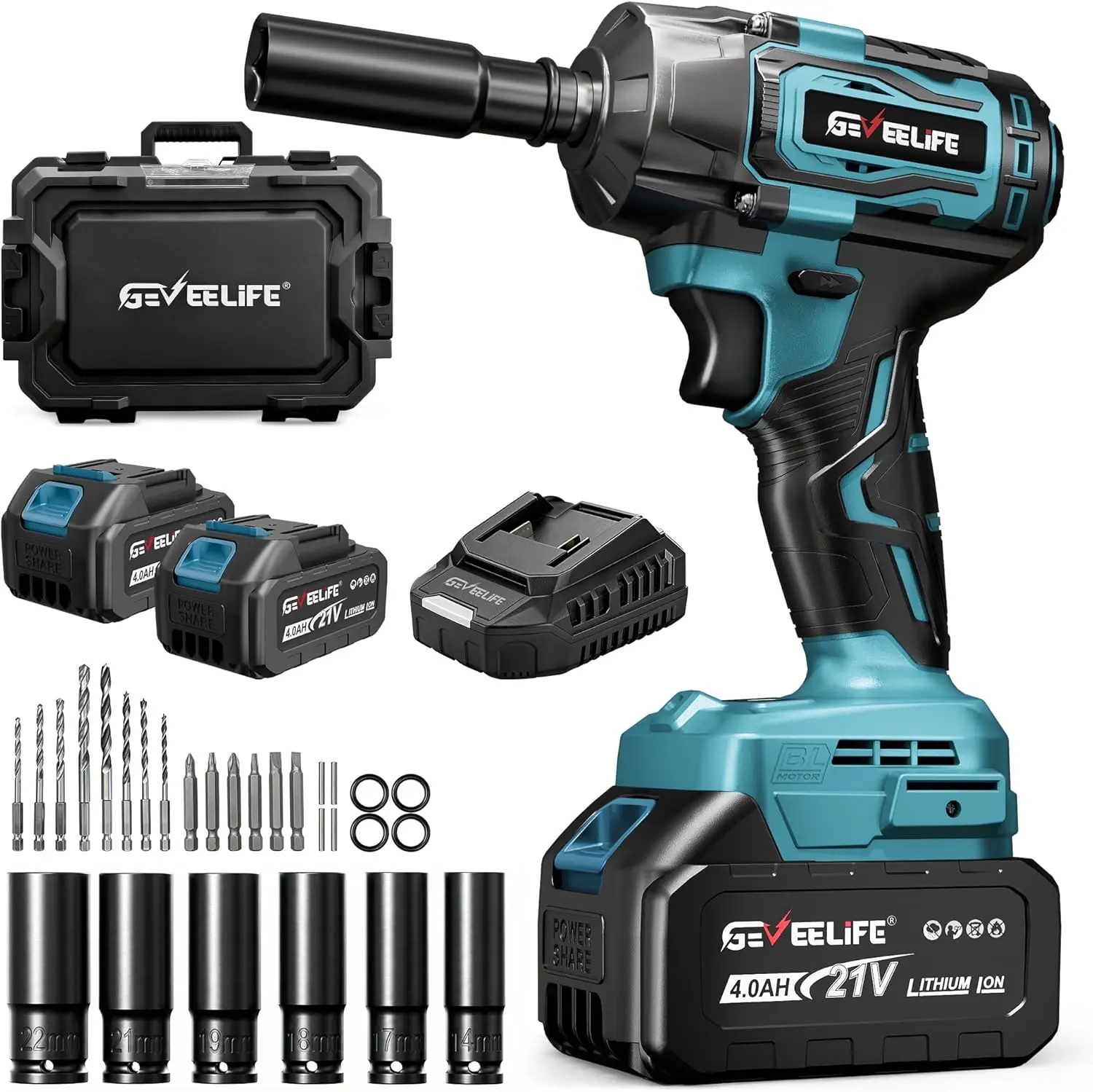 GEVEELIFE 750Nm 3 in 1 Brushless Impact Wrench 1/2