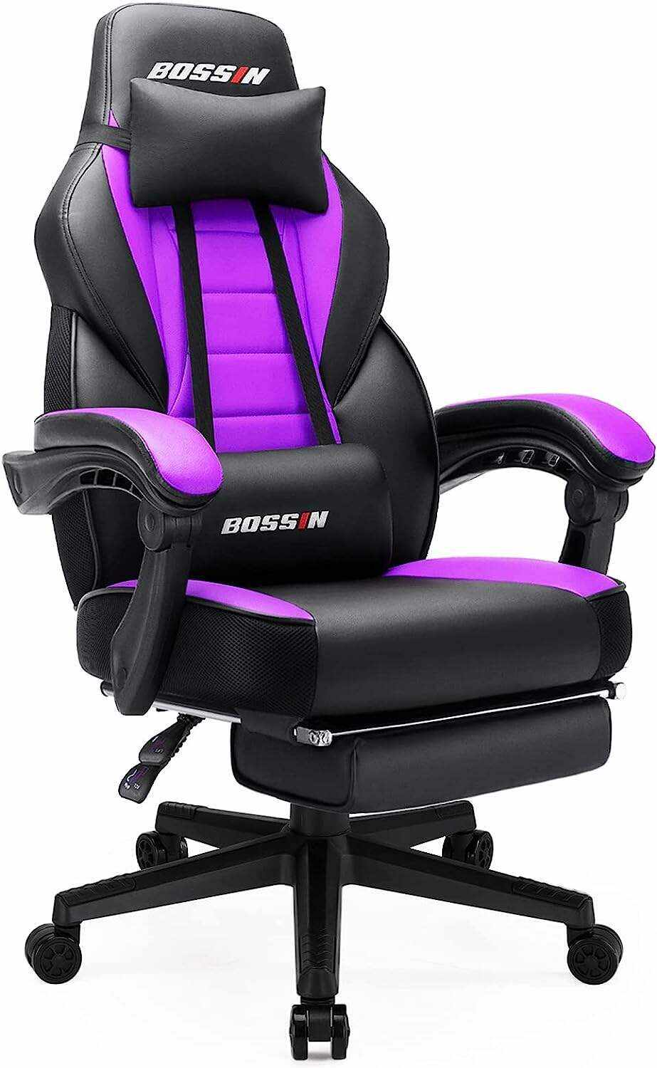 LEMBERI Video Game Chairs with footrest,Gamer Chair for Adults,Big and Tall Gaming Chair 400lb Capacity,Gaming Chairs for Teens,Racing Style Gaming Computer Chair with Headrest and Lumbar Support