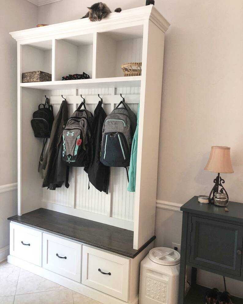 GEORGIA 3 section Entryway storage bench hall tree