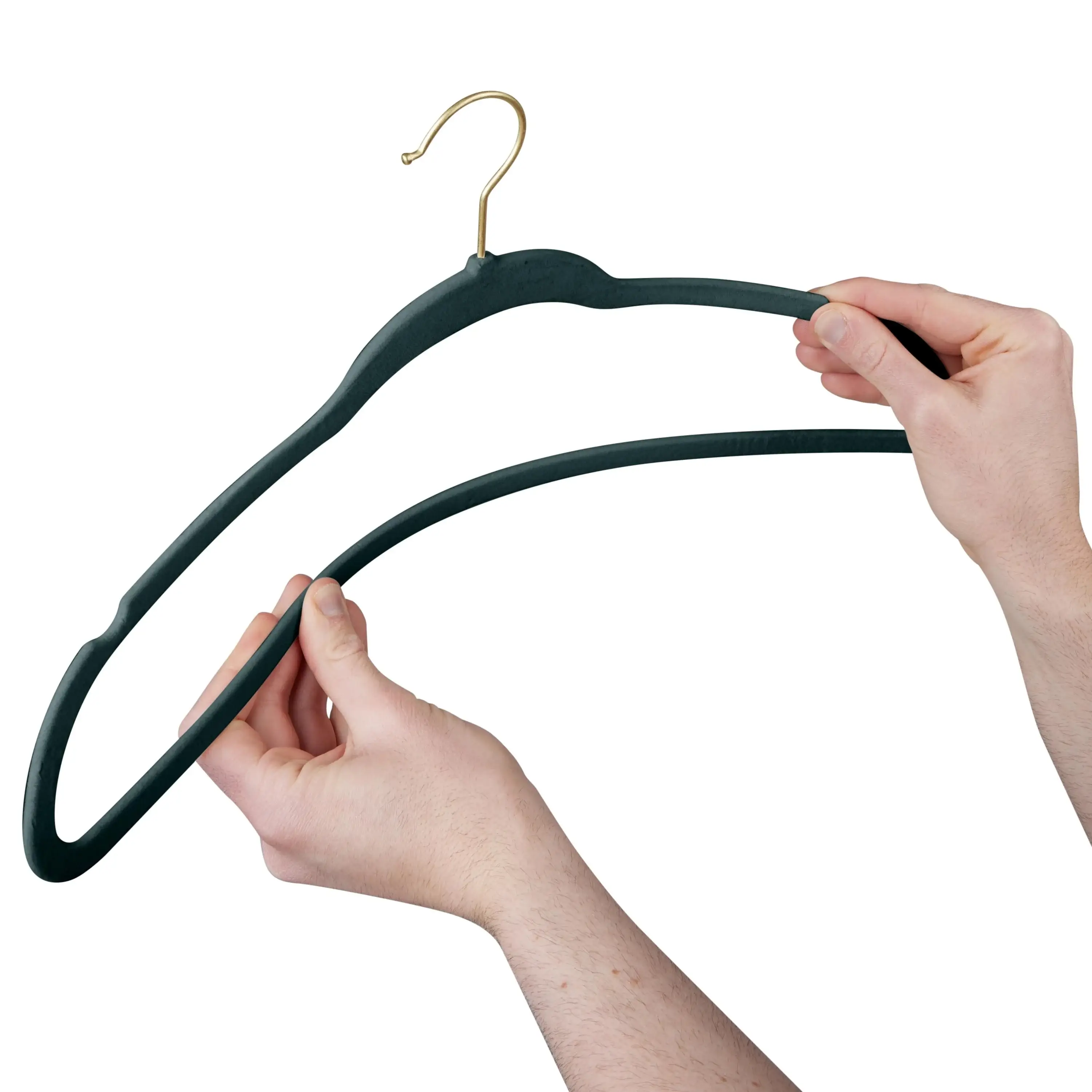 Simplify 25 Pack Slim Velvet Gold Hook Hangers - 17.7
