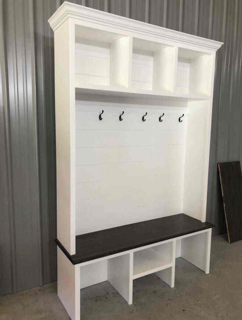 BLUFFTON 3 section mudroom locker hall tree