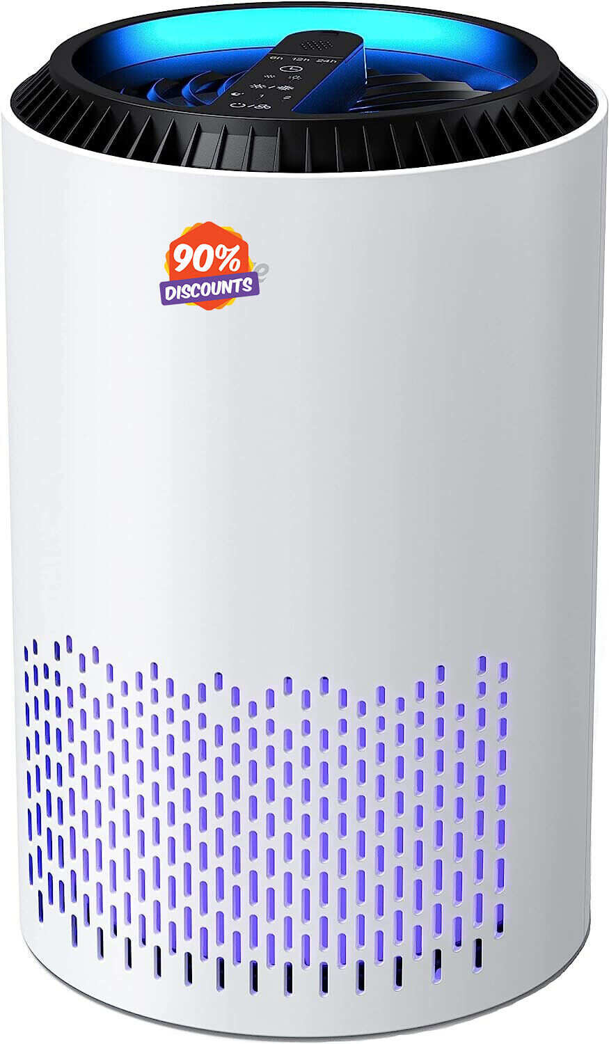 Air Purifiers for Home, HEPA Air Purifiers Air Cleaner For Smoke Pollen Dander Hair Smell Portable Air Purifier with Sleep Mode Speed Control For Bedroom Office Living Room, MK01- White
