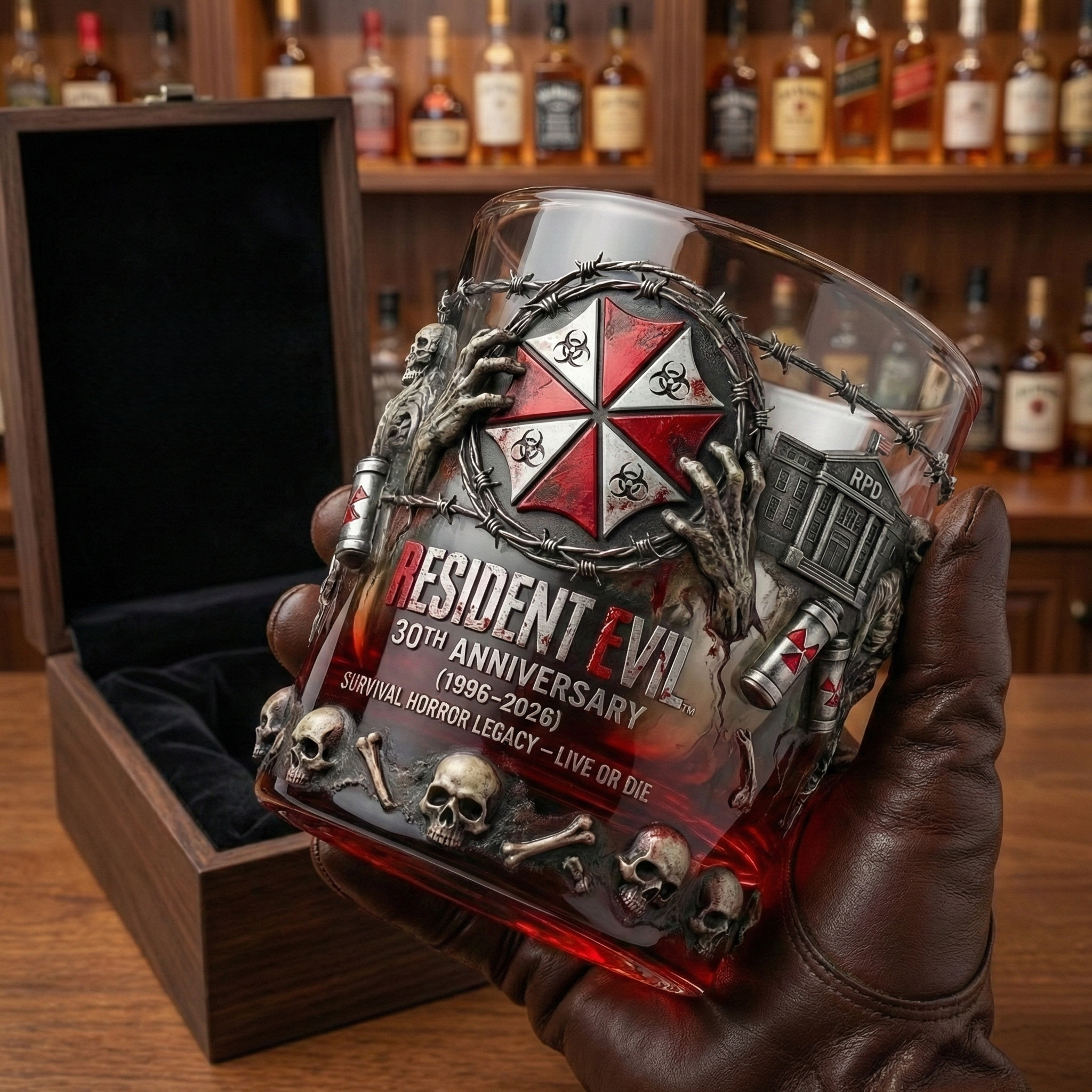 Resident Evil 30th Anniversary Commemorative Whiskey Glass