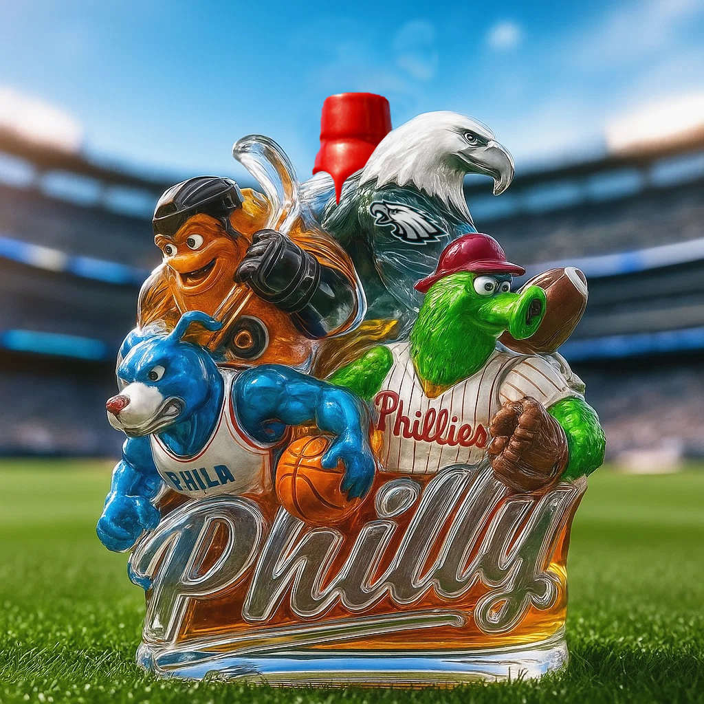Philadelphia Sports Team Honor Whiskey Bottle