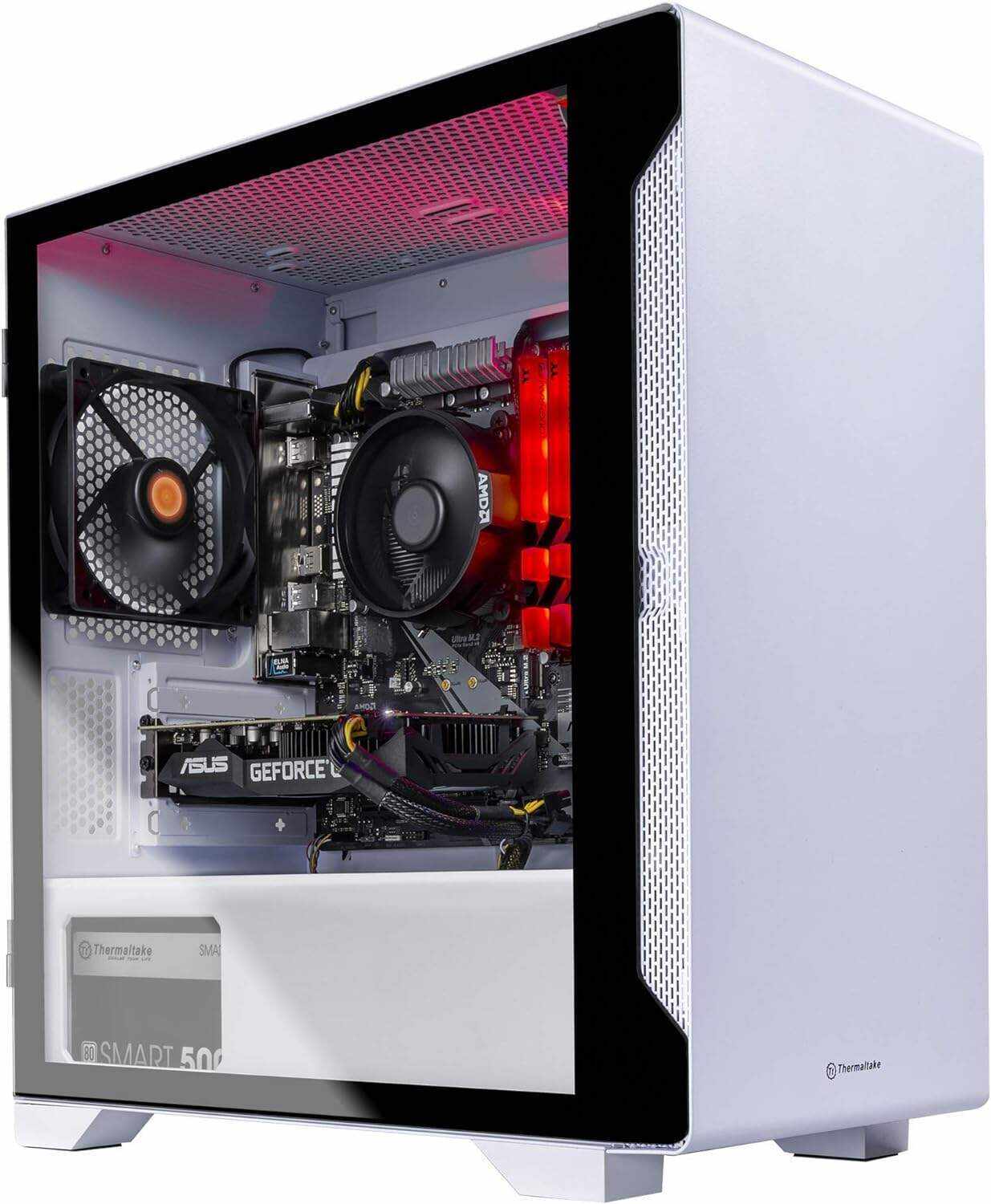 Thermaltake Frostbite 380 Gaming Desktop (AMD RyzenTM 7 5800X 8-core, ToughRam RGB DDR4 3600Mhz 32GB Memory, NVIDIA® GeForce RTXTM 3080, 1TB NVMe M.2, Win10 Home) D3FB-B550-380-LCS