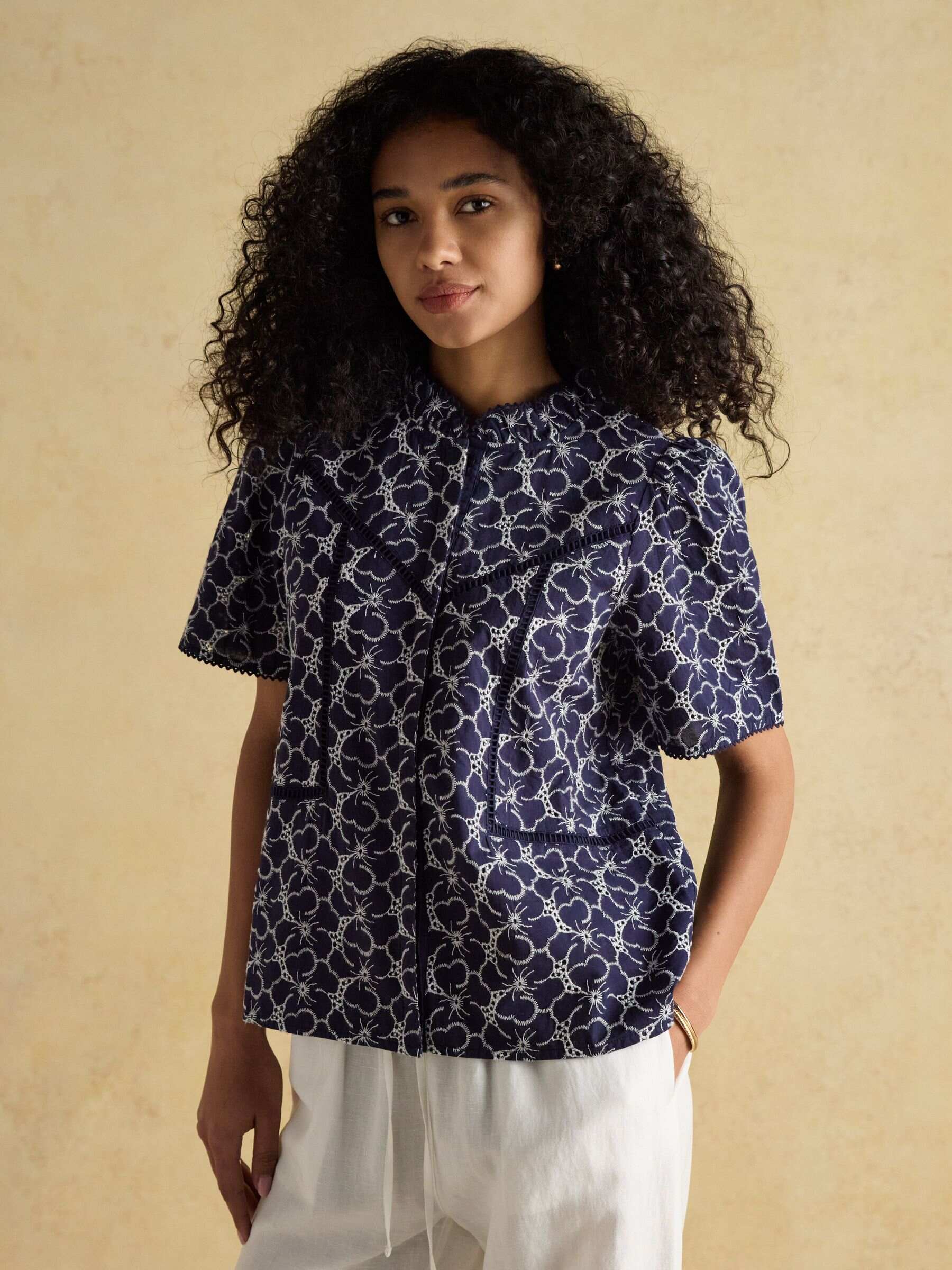Remi Green Broderie Blouse