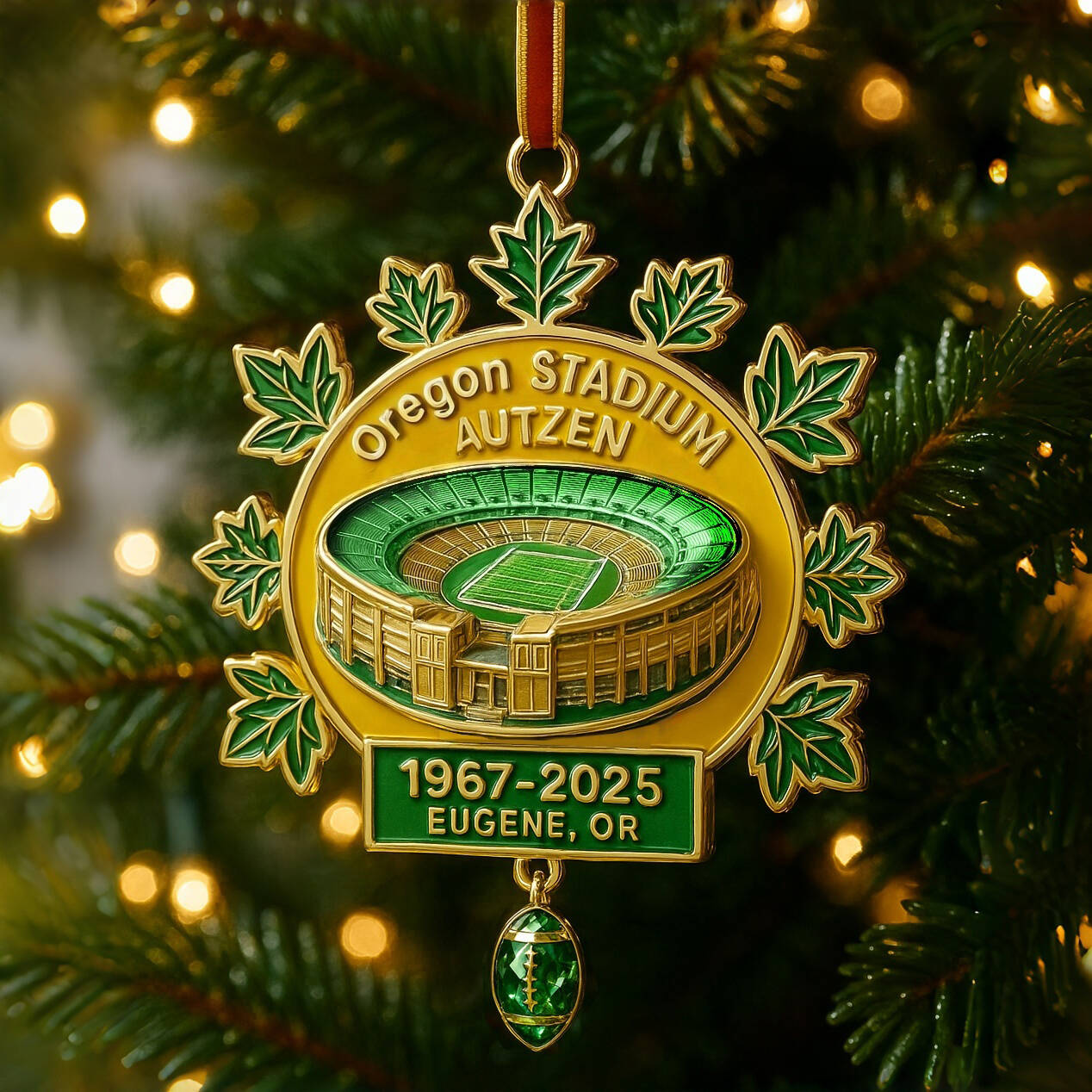 Oregon Ducks Autzen Stadium 58th Anniversary Ornament