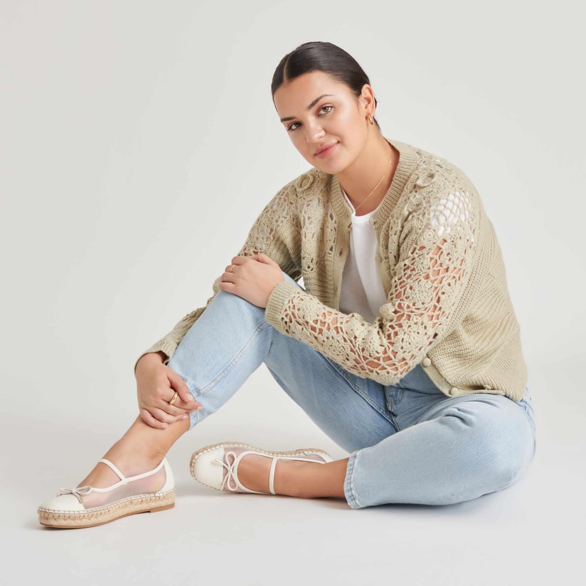 CAMBRE BALLET FLATS WHITE MESH