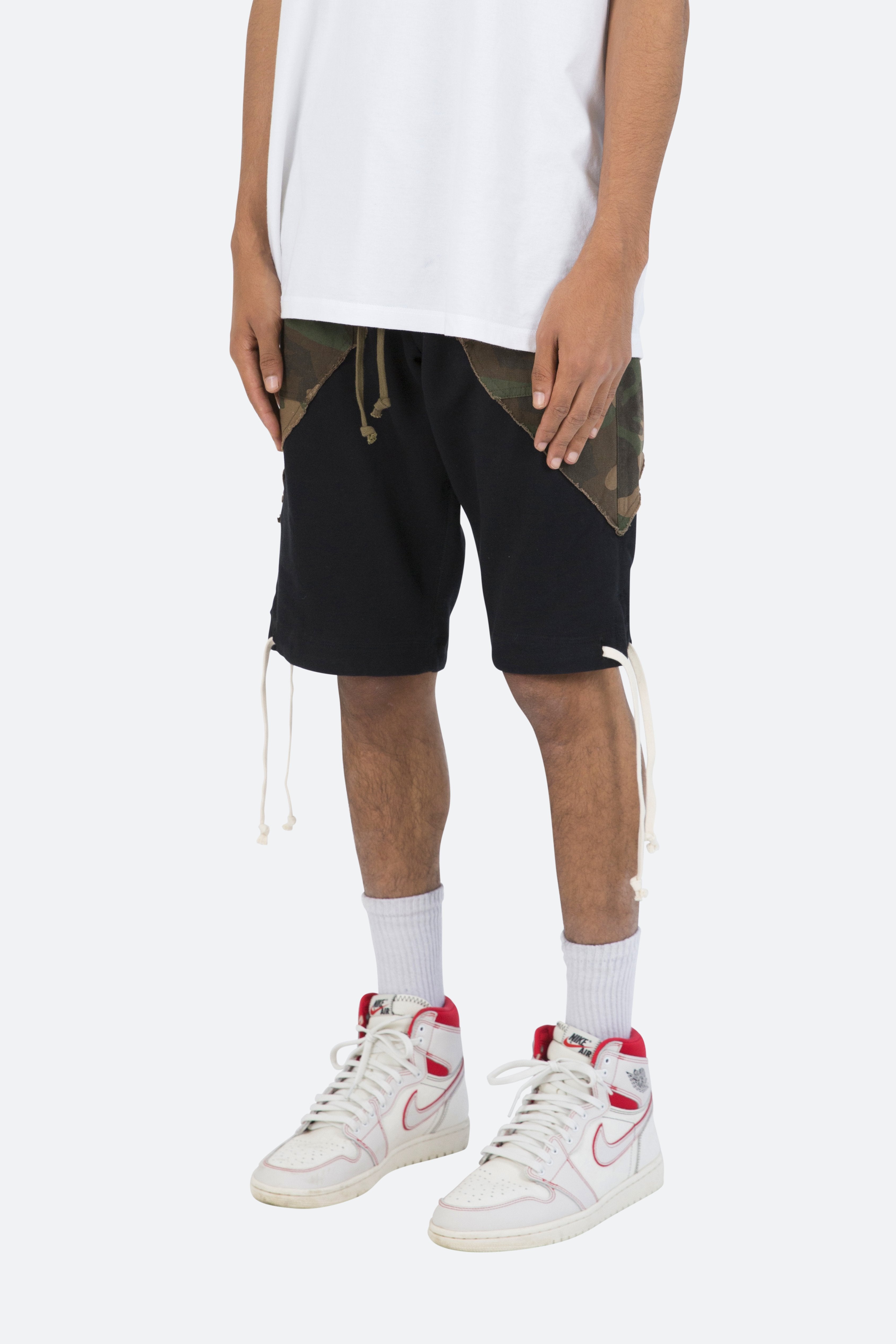 Paneled Sweatshorts - Camo/Black