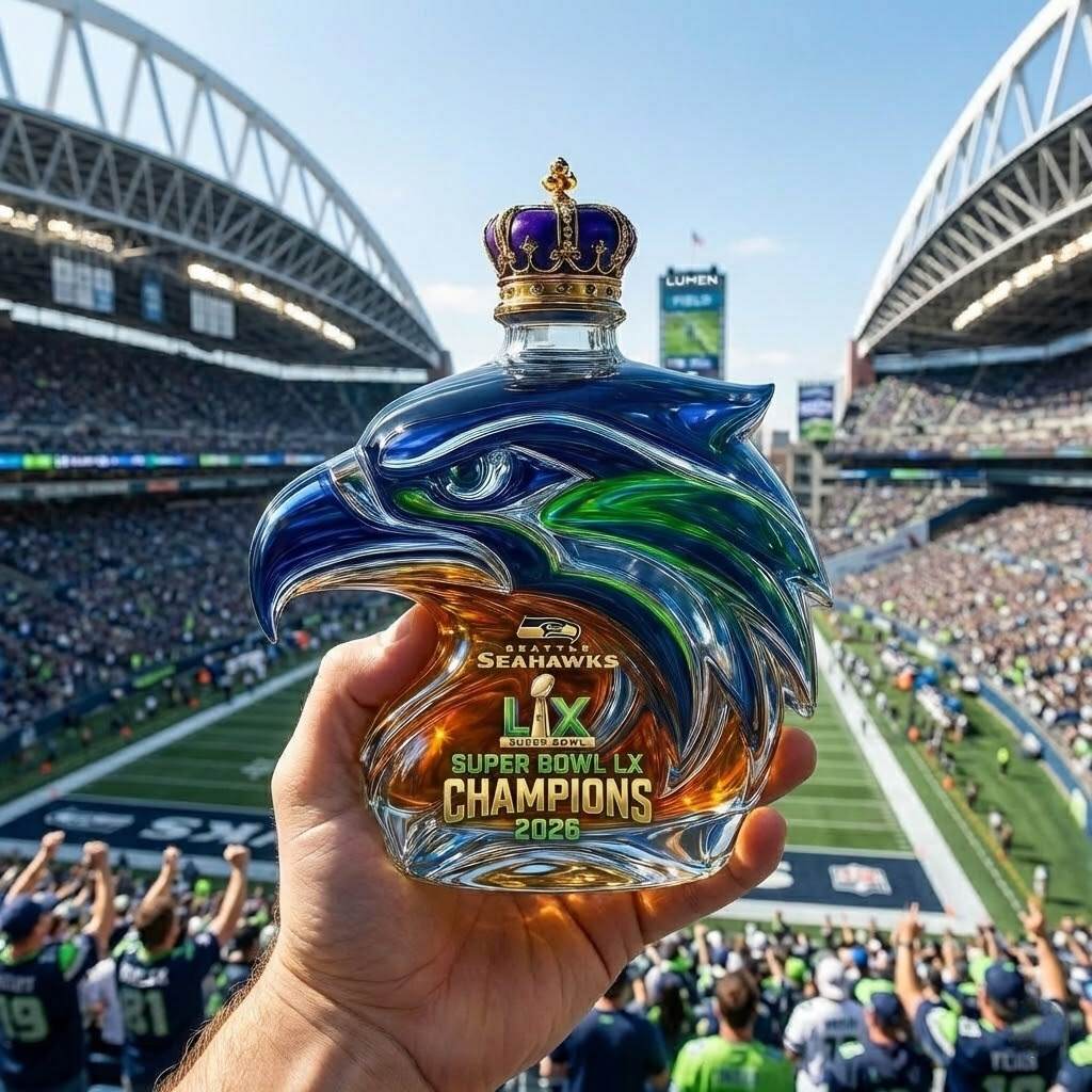Seattle Seahawks Super Bowl LX Champions Commemorative Whiskey Bottle