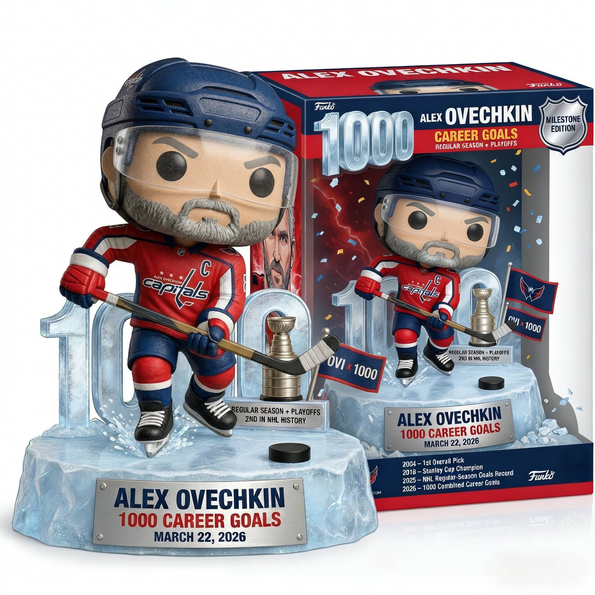 Ovechkin 1000 Goals Collectible Set