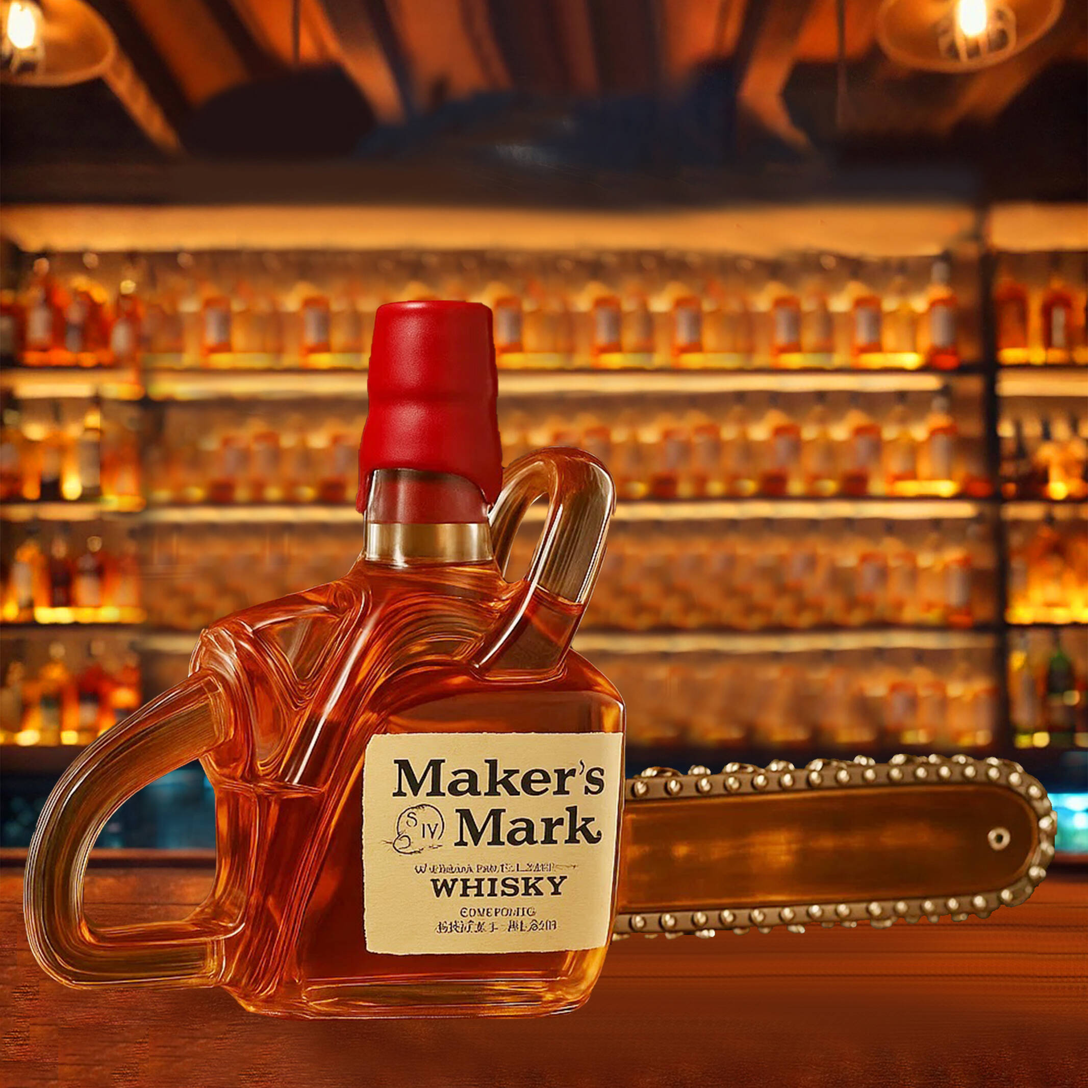 Chainsaw Whiskey Bottle