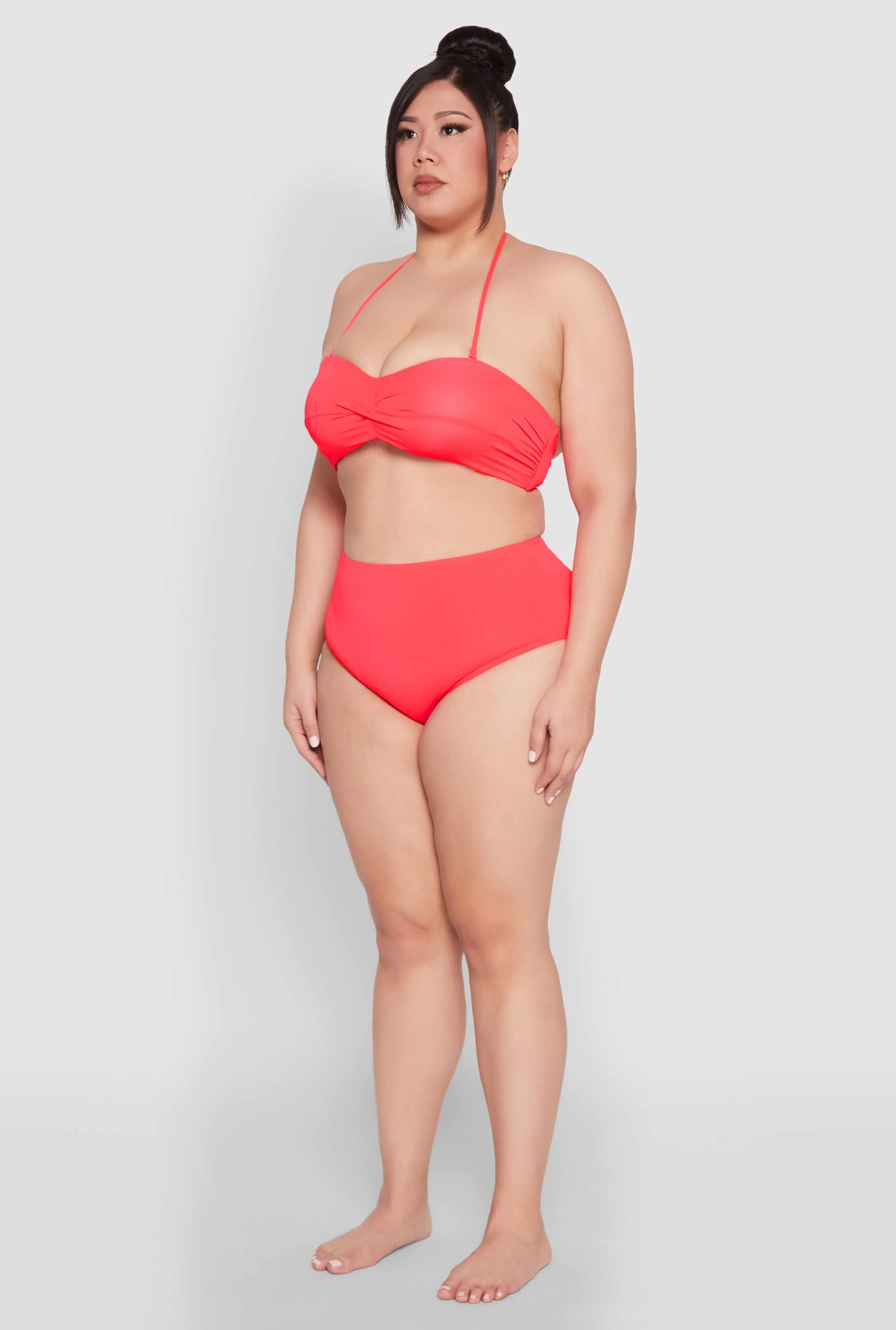 Plus Size High Waist Swim Bikini Bottoms