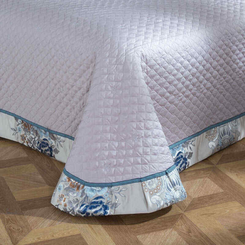 Kaleyra Silver Golden Silk Satin Cotton Duvet Cover Set