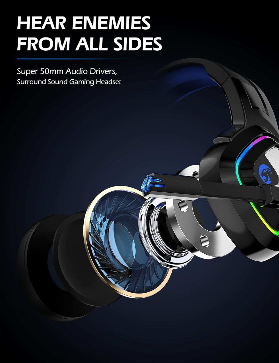 ZIUMIER Z66 Gaming Headset, Wired, Over-Ear, Noise Cancelling Mic, RGB Light, Stereo Surround Sound, Compatible with PS4, PS5, Xbox One, Laptop (Green)